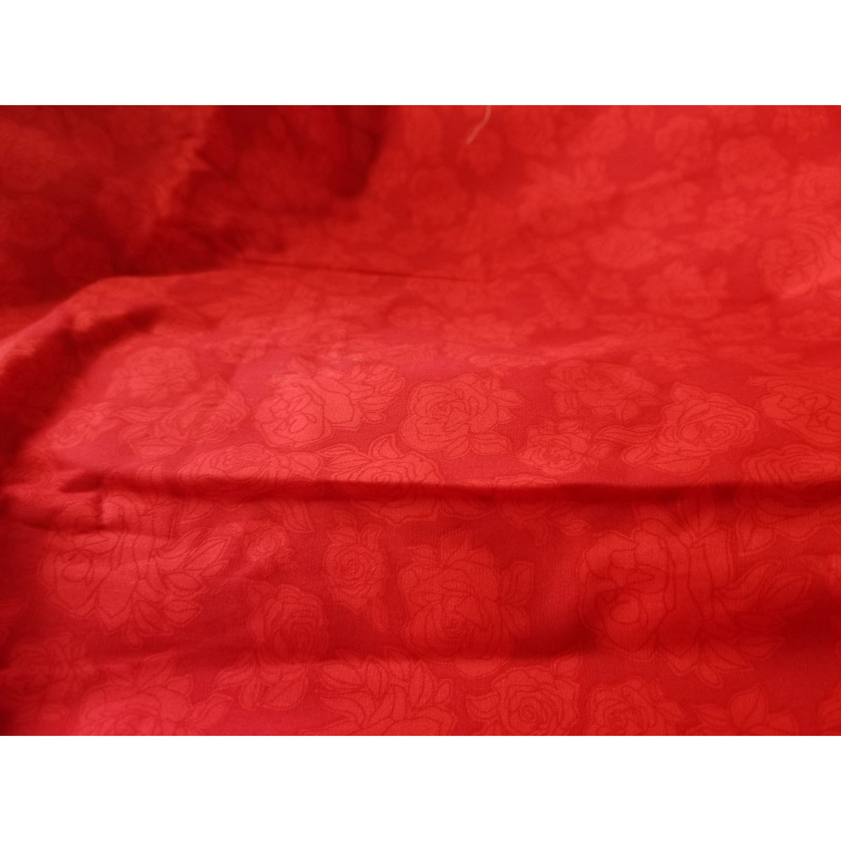 Material Red Cotton Embossed Roses Fabric  44" x 4 yrds Anthology Fabric  Cotton