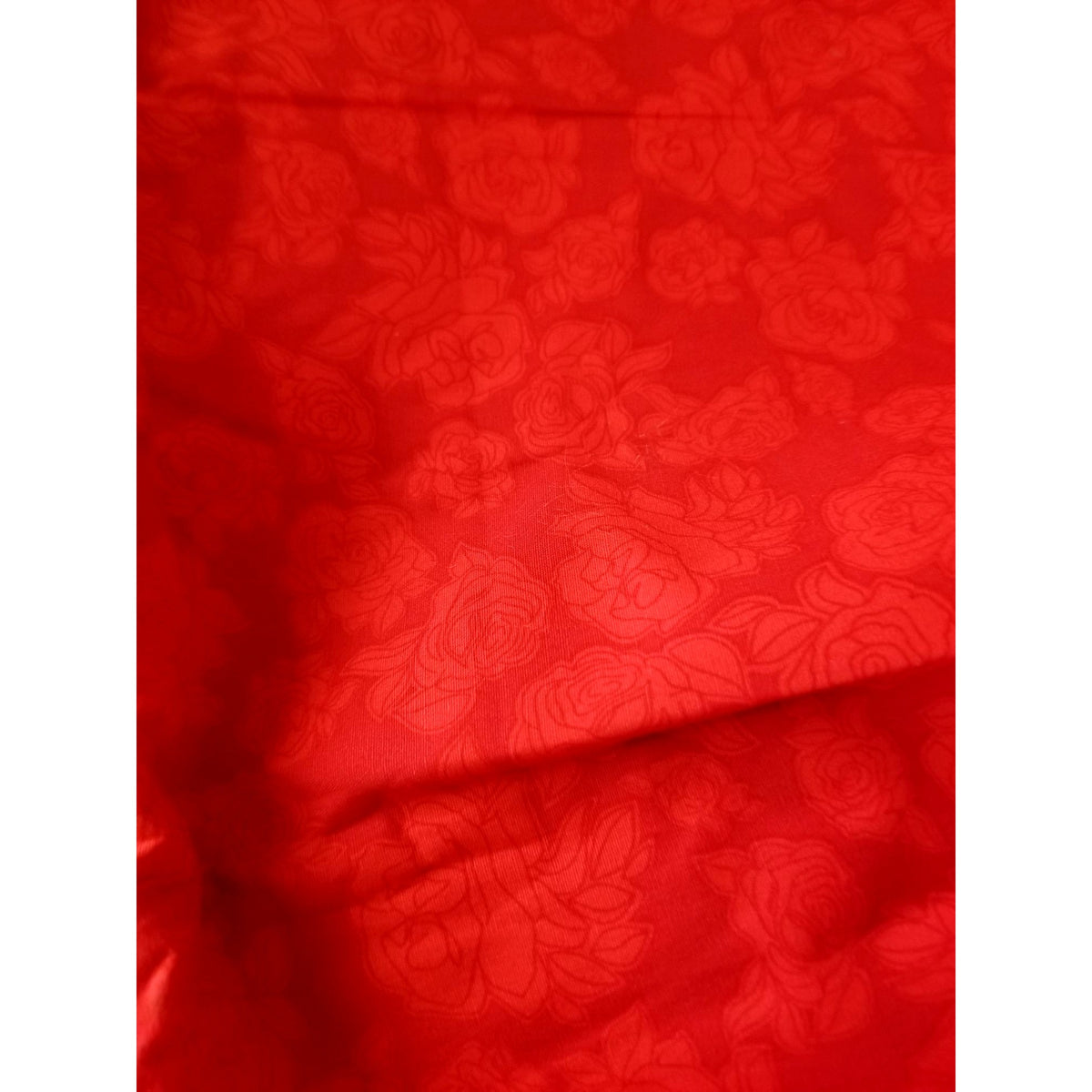 Material Red Cotton Embossed Roses Fabric  44" x 4 yrds Anthology Fabric  Cotton