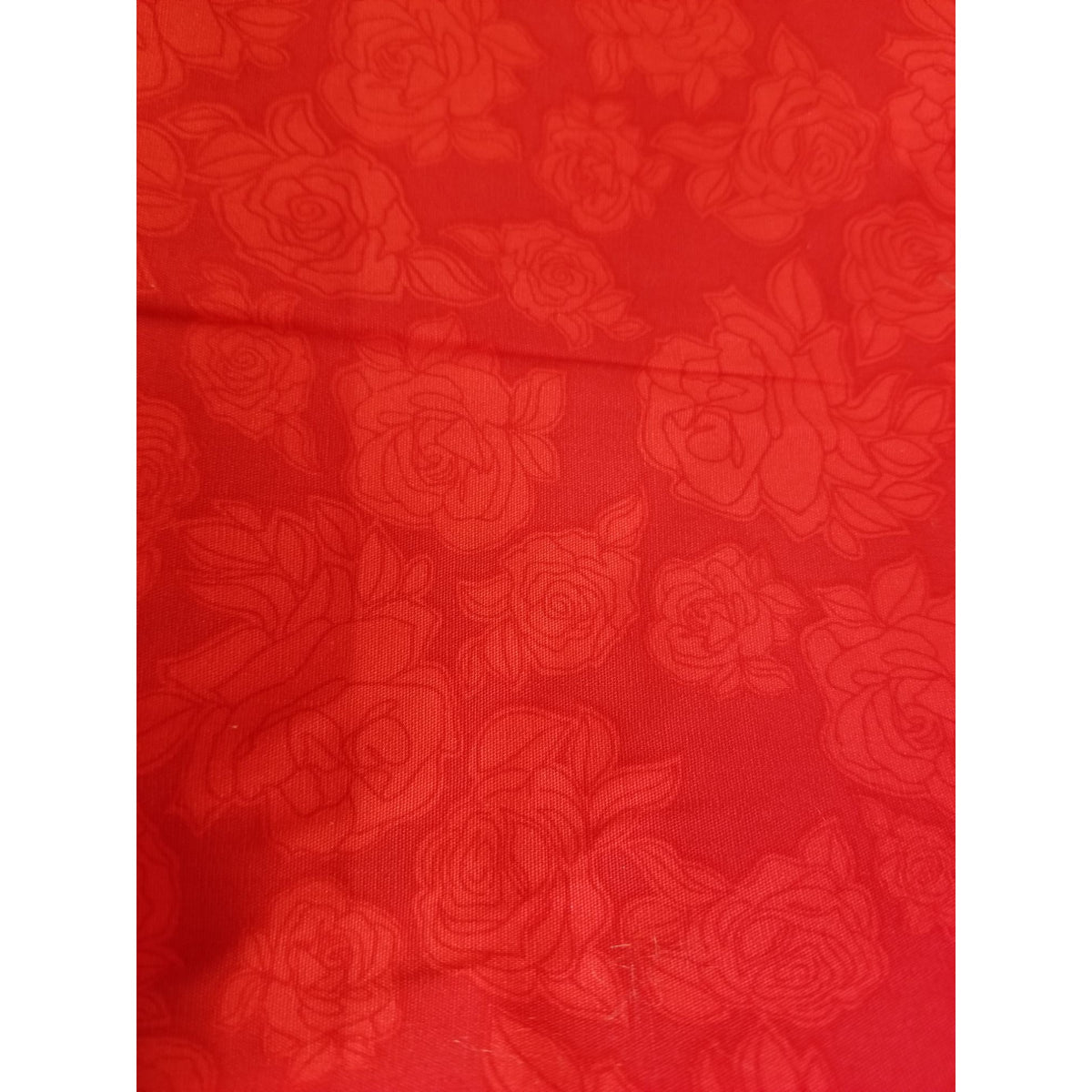 Material Red Cotton Embossed Roses Fabric  44" x 4 yrds Anthology Fabric  Cotton