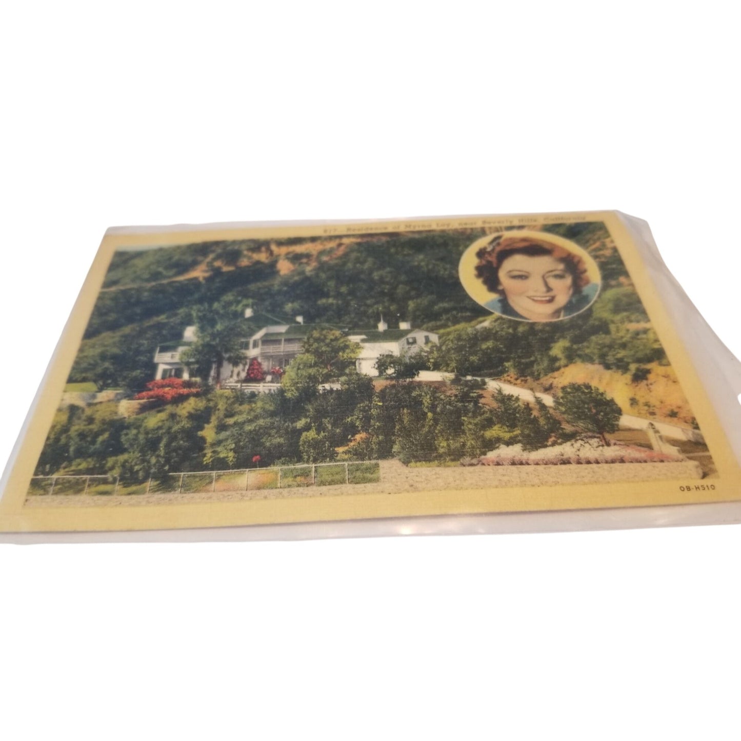 Postcard  817 Residence of Myrna Loy near Beverly Hills California