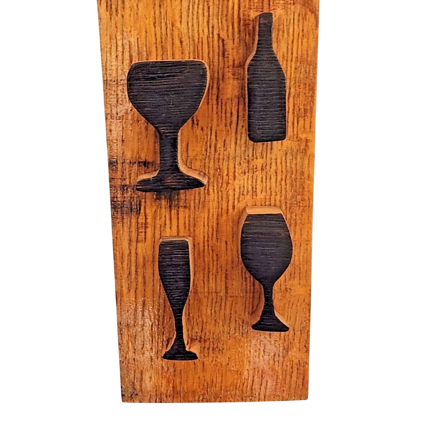 Wood Sign Wine Barrel I Heart Wine Bottle Glasses Wine Stave Toasted Painted