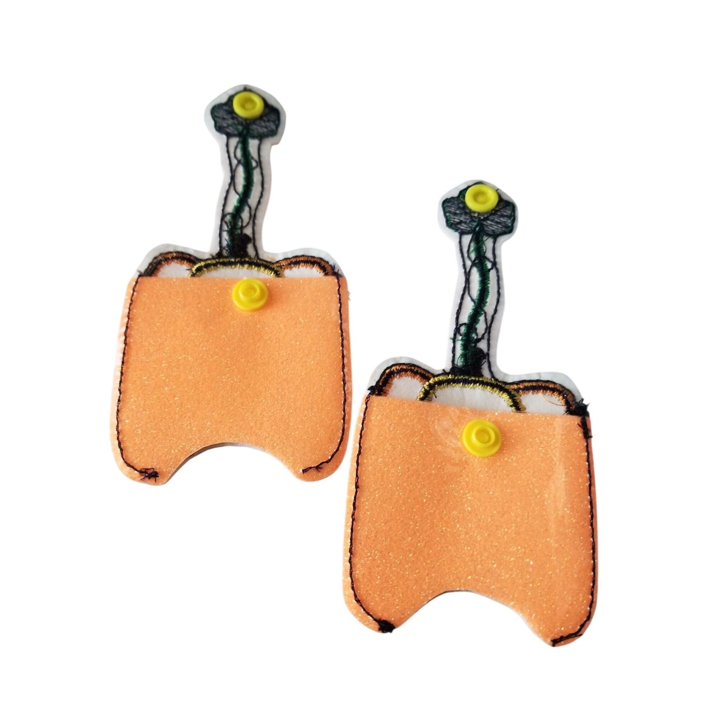 Bath & Body Works 1 oz Hand Sanitizer Set of 4 Pumpkins Embroidered Faux Leather Holder