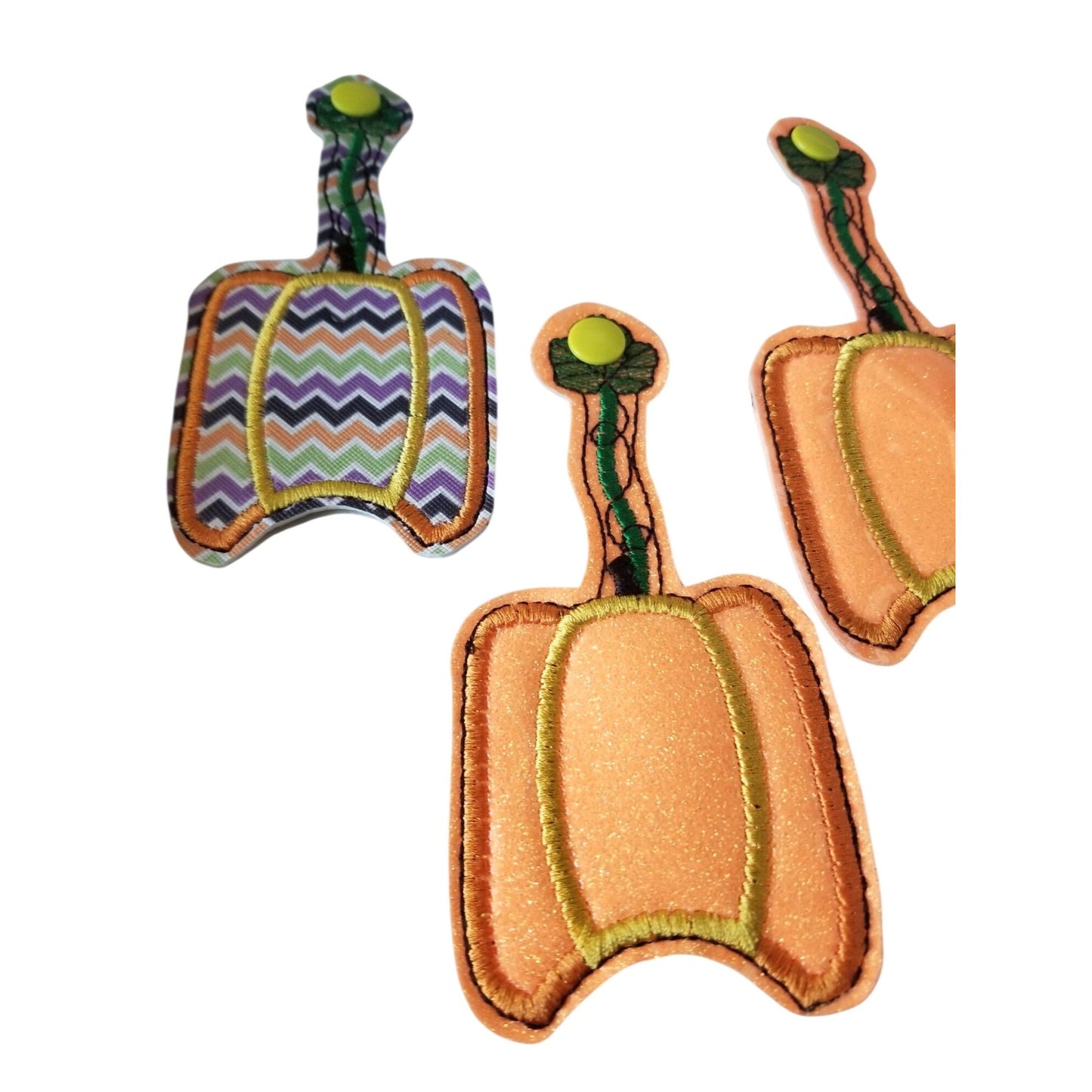 Bath & Body Works 1 oz Hand Sanitizer Set of 4 Pumpkins Embroidered Faux Leather Holder