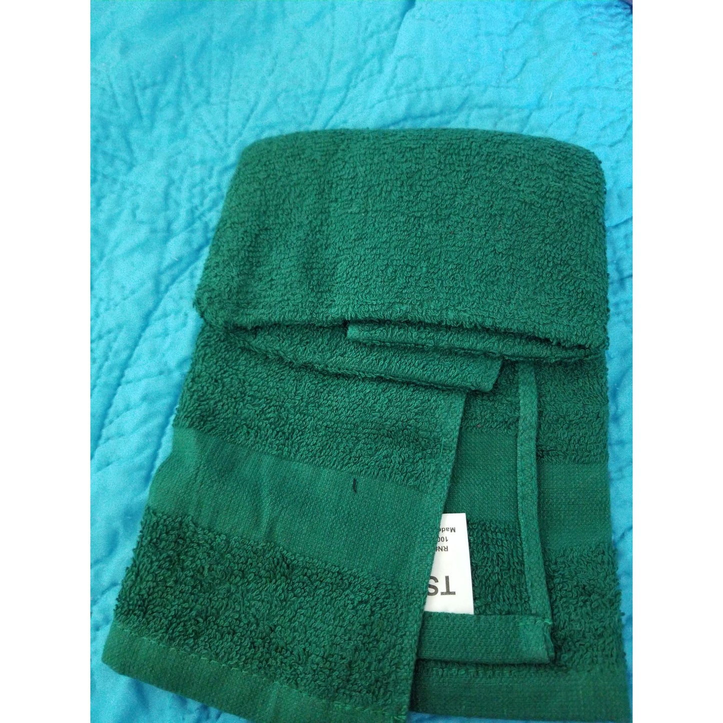 Kitchen Towel Embroidered 100%  Set 3 Cotton Black 1 Green Holiday Stockings Chimmy 15 x 21