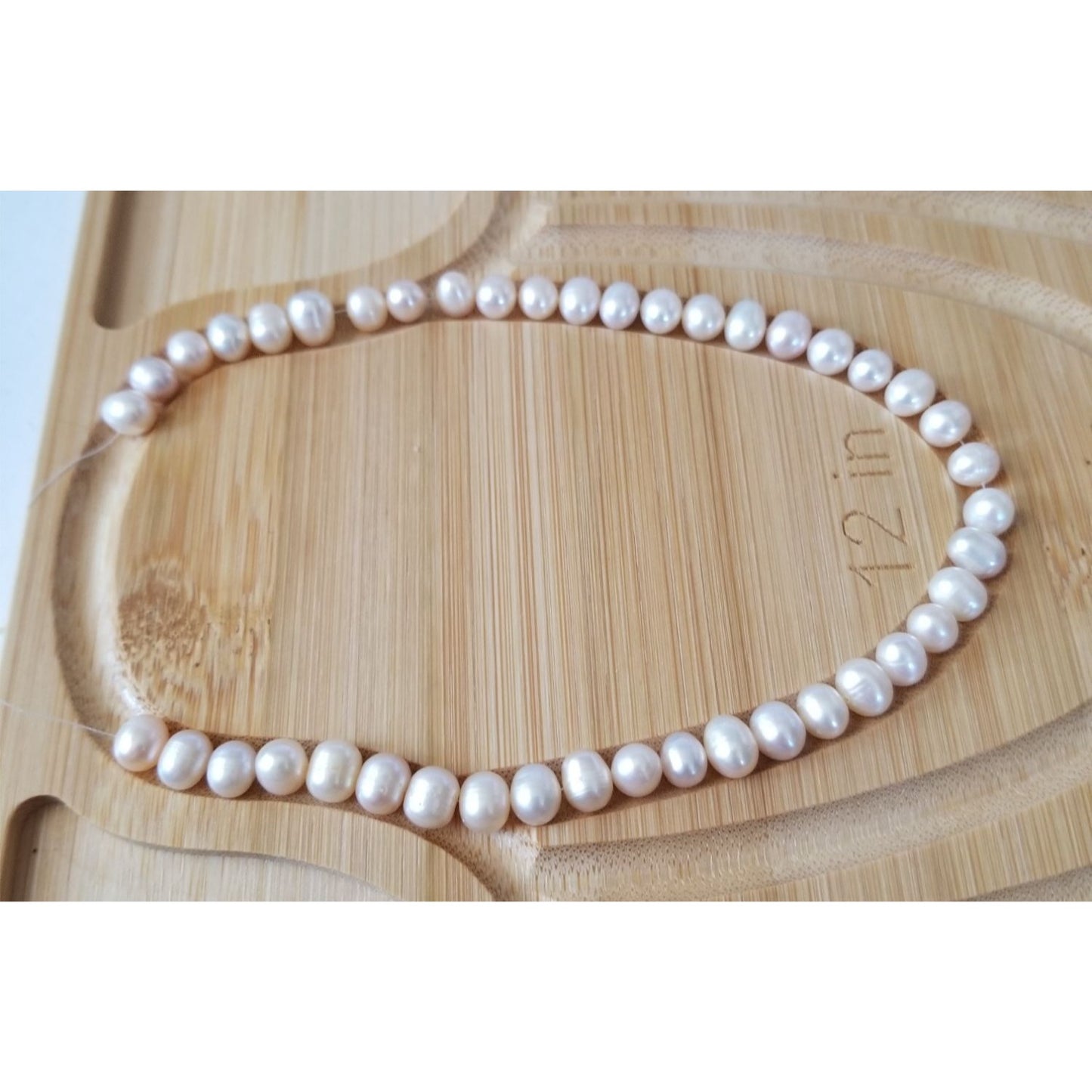 Loose Pearl Pink Pearl Bag  L 1  Round 8 mm  Bin Pearl  40 Pcs  89 ct  17.8  gr  10" Drilled