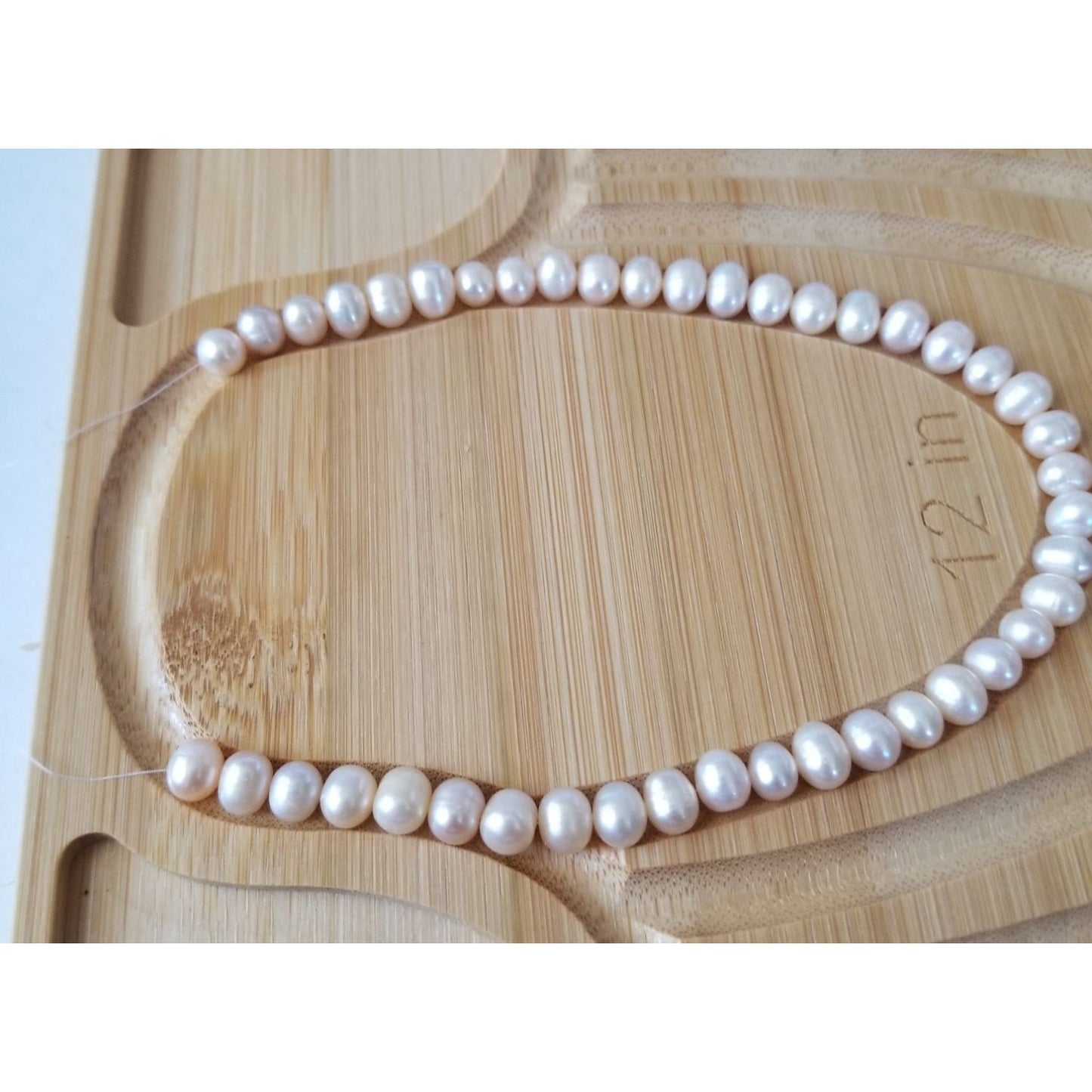 Loose Pearl Pink Pearl Bag  L 1  Round 8 mm  Bin Pearl  40 Pcs  89 ct  17.8  gr  10" Drilled