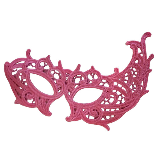Embroidered Mardi Gras Mask 8 x 5 Pink  Decorate Add a stick Ribbons Jewels glitter Rinse in Water to make softer before you decorate