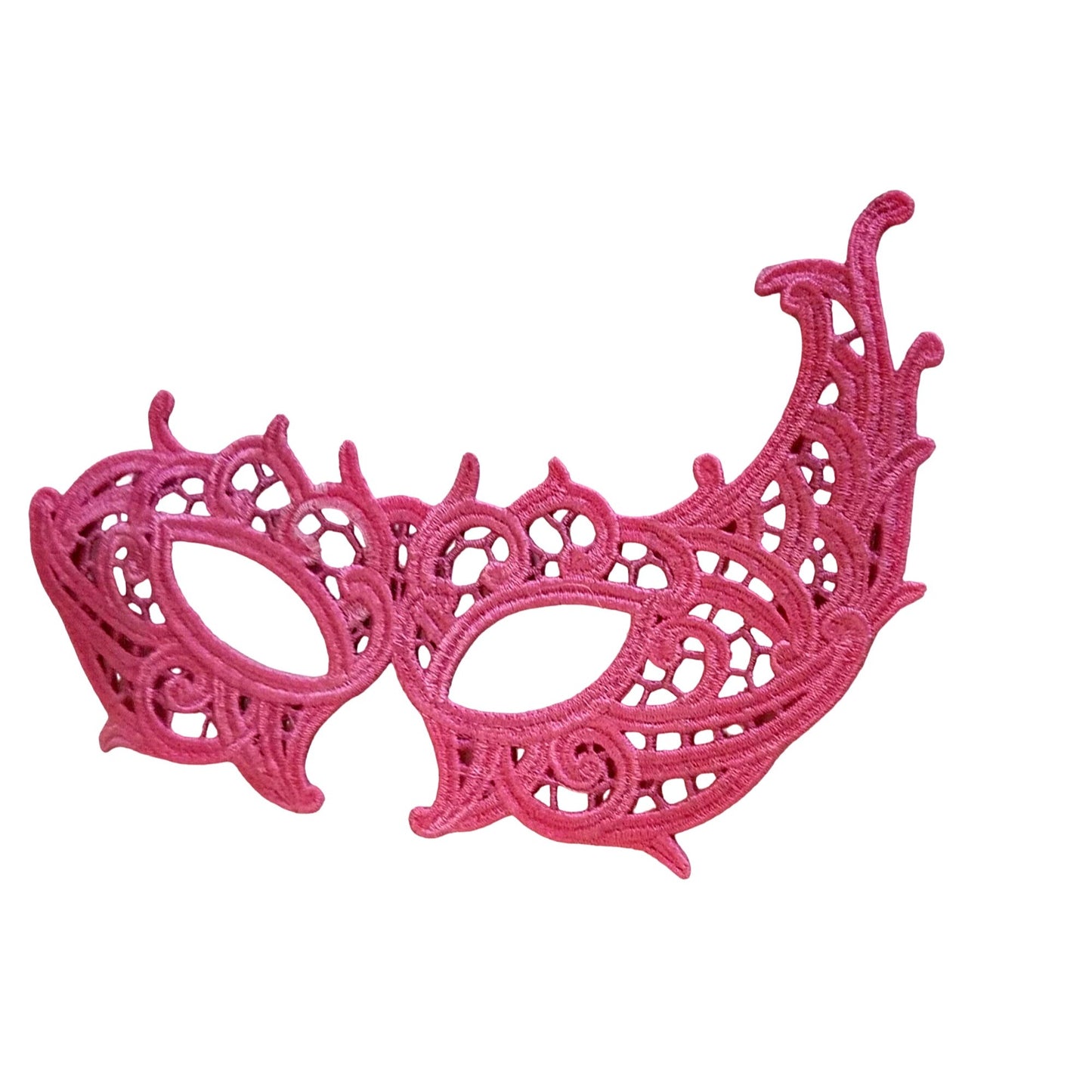 Embroidered Mardi Gras Mask 8 x 5 Pink  Decorate Add a stick Ribbons Jewels glitter Rinse in Water to make softer before you decorate