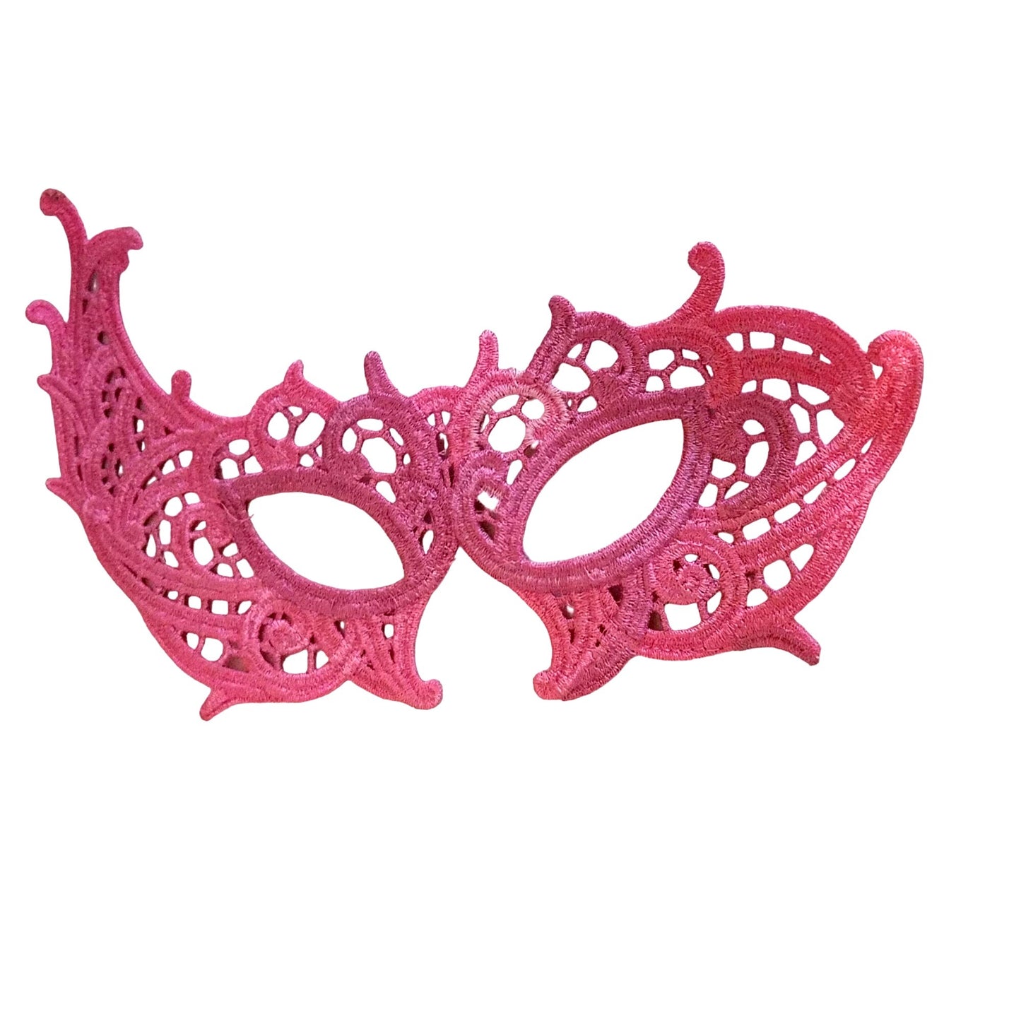 Embroidered Mardi Gras Mask 8 x 5 Pink  Decorate Add a stick Ribbons Jewels glitter Rinse in Water to make softer before you decorate