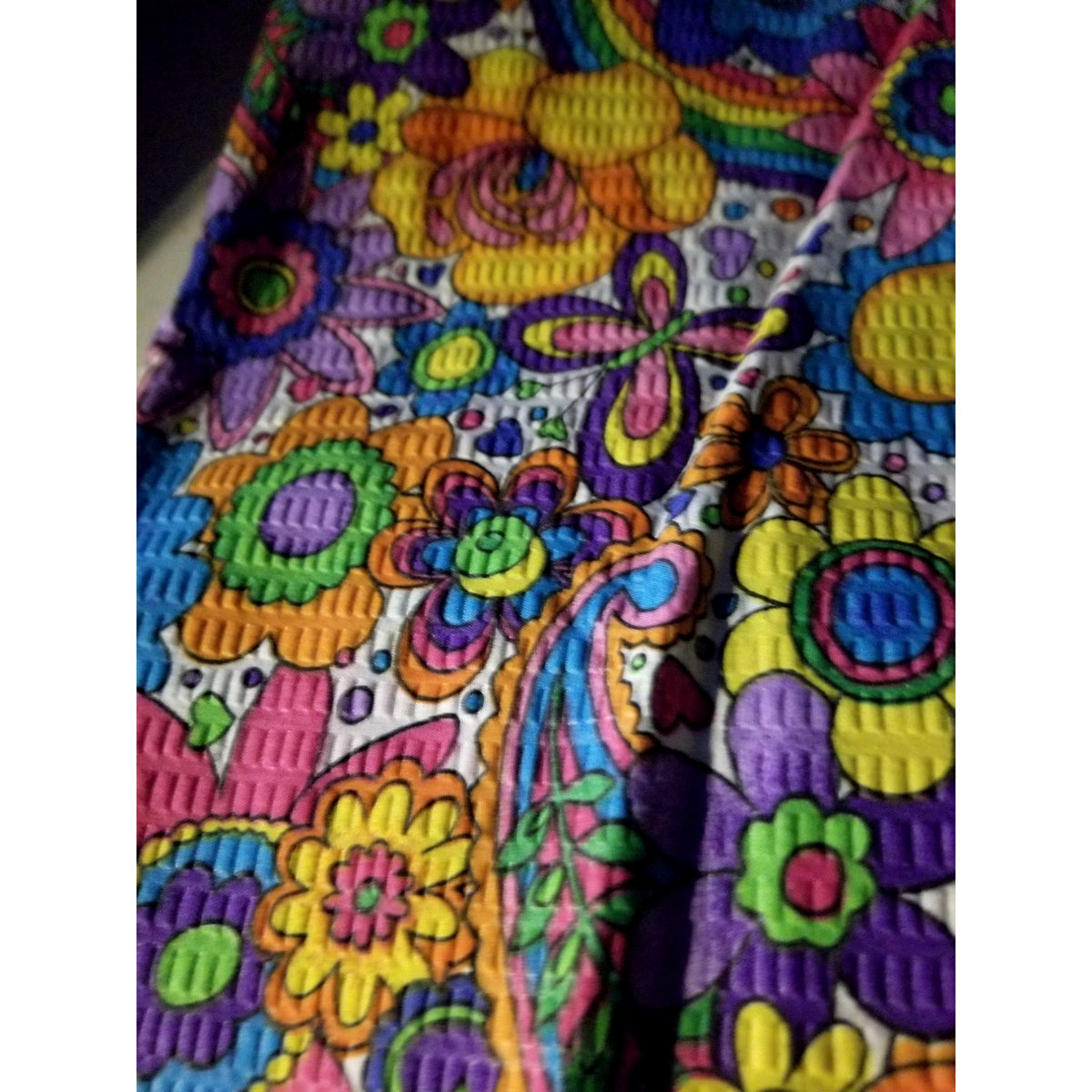 Material White Jules & Coco Fabric Flowers Orange  Red Green  Brown Green Leaves 44" x 72"  Cotton  2 Yrd Craft Clothing  Joann