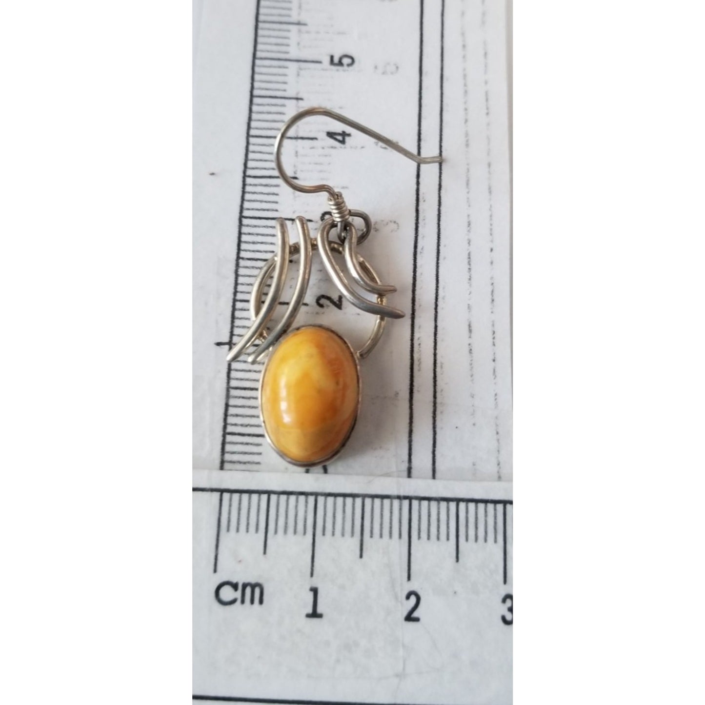 Earrings Butterscotch Amber 7.2 Gr Silver 925  7.2 gr  3 cm x 2 cm Stone 1 cm x 1.6 cm