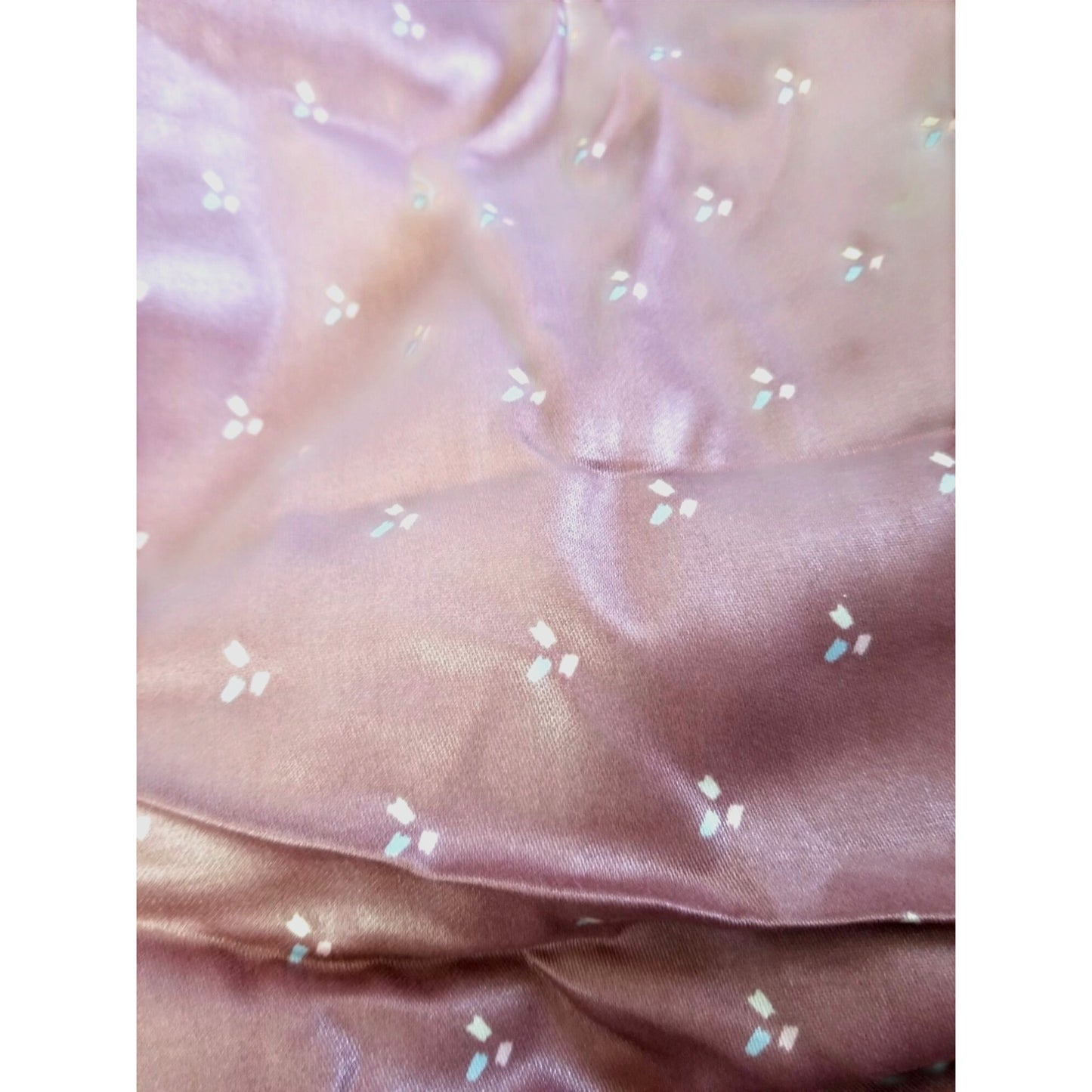 Material Brown Cotton Blend Brown with small Blue White Pink Dots 4 1/2 '  x 56"