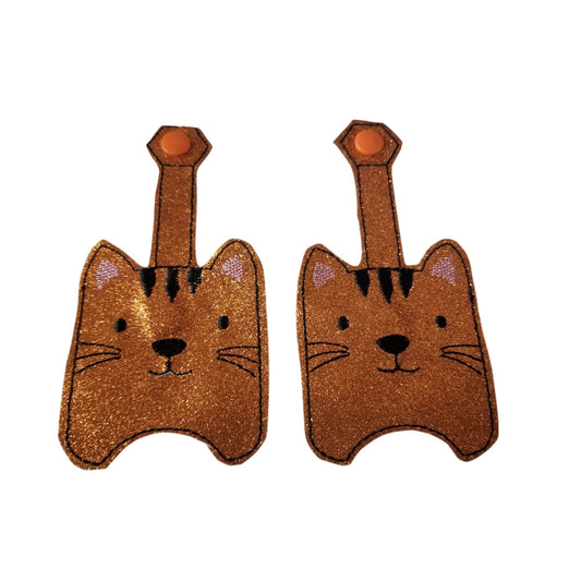 Bath & Body Works 1 oz Hand Sanitizer Set of 2 Cats Embroidered Faux Leather Holder