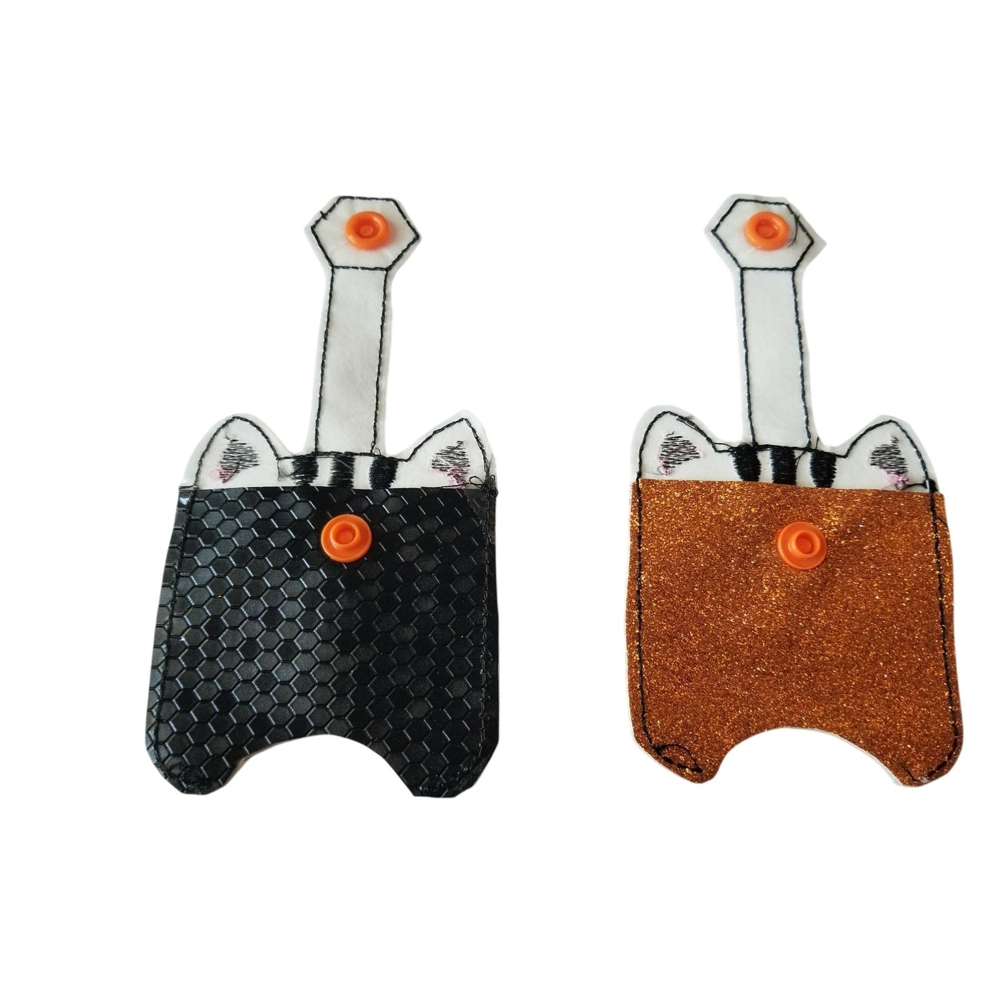 Bath & Body Works 1 oz Hand Sanitizer Set of 2 Cats Embroidered Faux Leather Holder