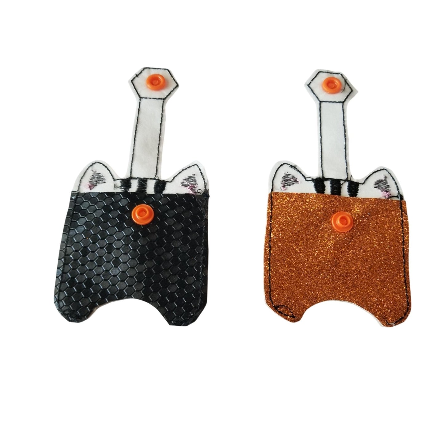 Bath & Body Works 1 oz Hand Sanitizer Set of 2 Cats Embroidered Faux Leather Holder