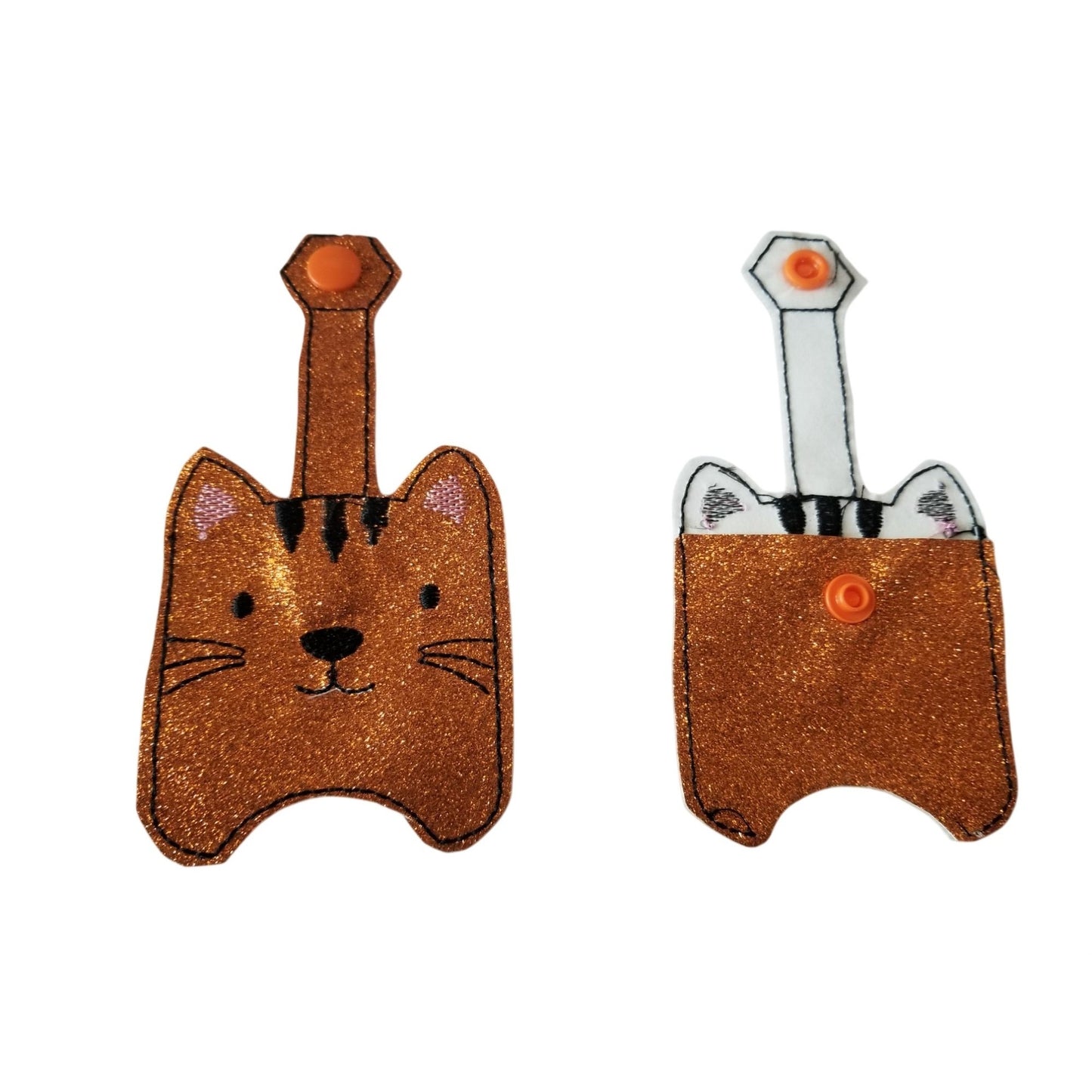 Bath & Body Works 1 oz Hand Sanitizer Set of 2 Cats Embroidered Faux Leather Holder