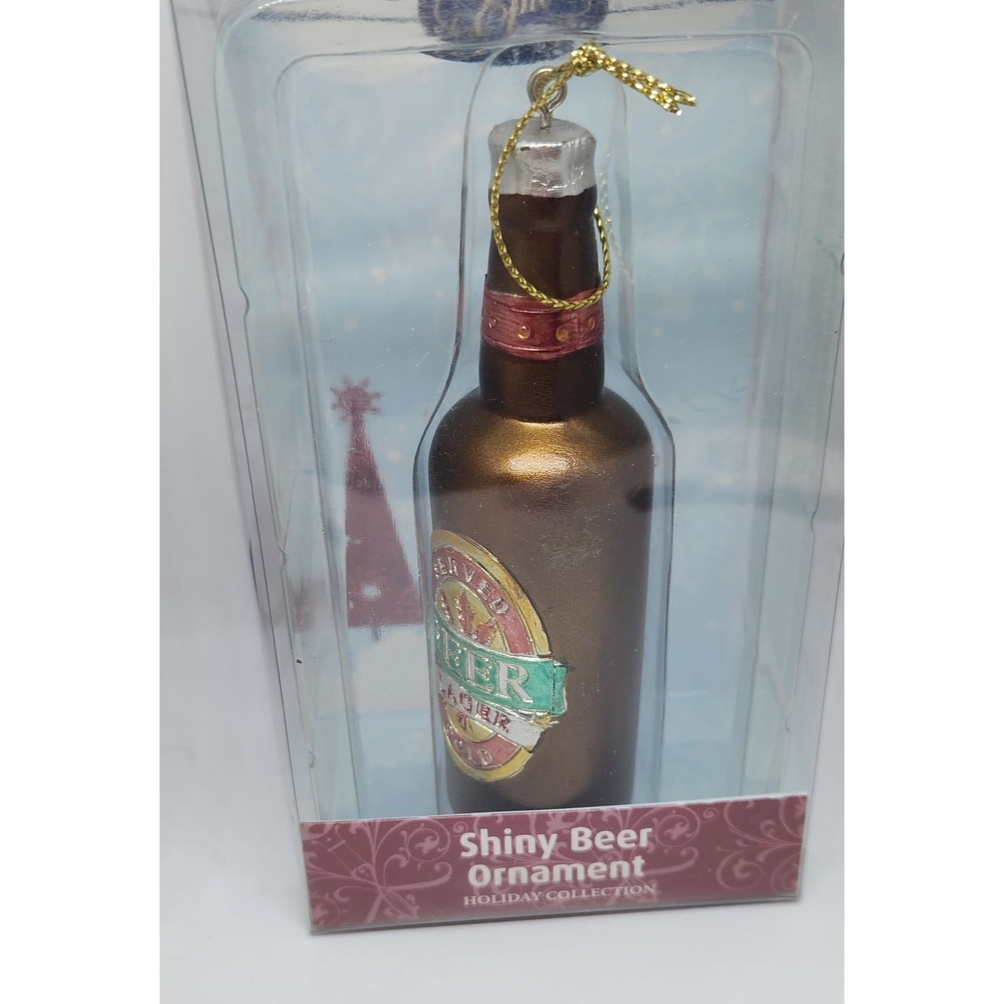 Ornament Christmas  Shiny Beer  4 1/2" Tall Epic Hanging