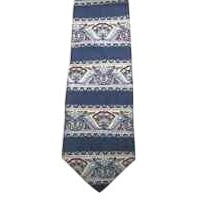 Tie Blue Red Silver Silk Neck Tie Claybrooke Brand  57  1/2 " Long  3 1/2" Wide