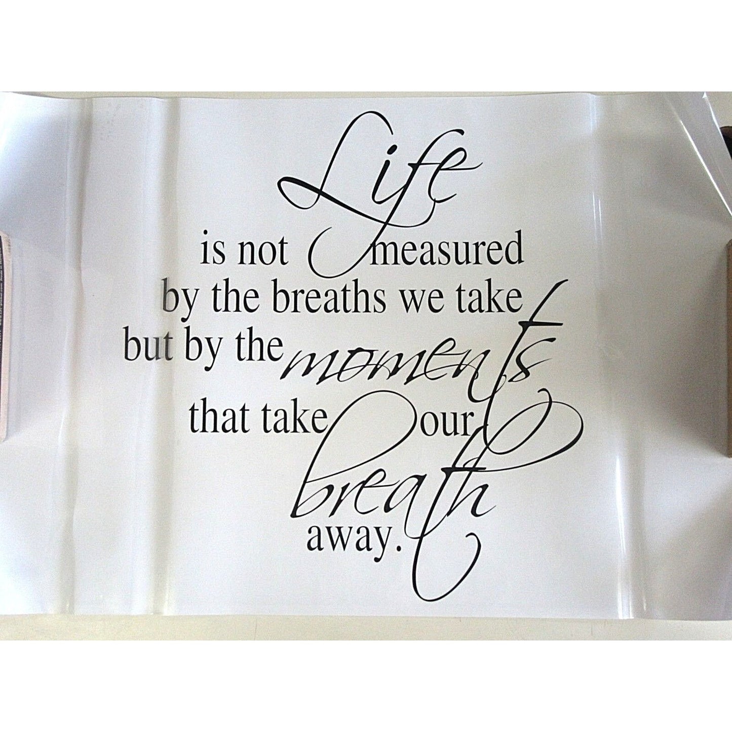 Wall Decal Vinyl Life Breath Moments Quote  Removable Letter Word Art Sticker  21" x 19"