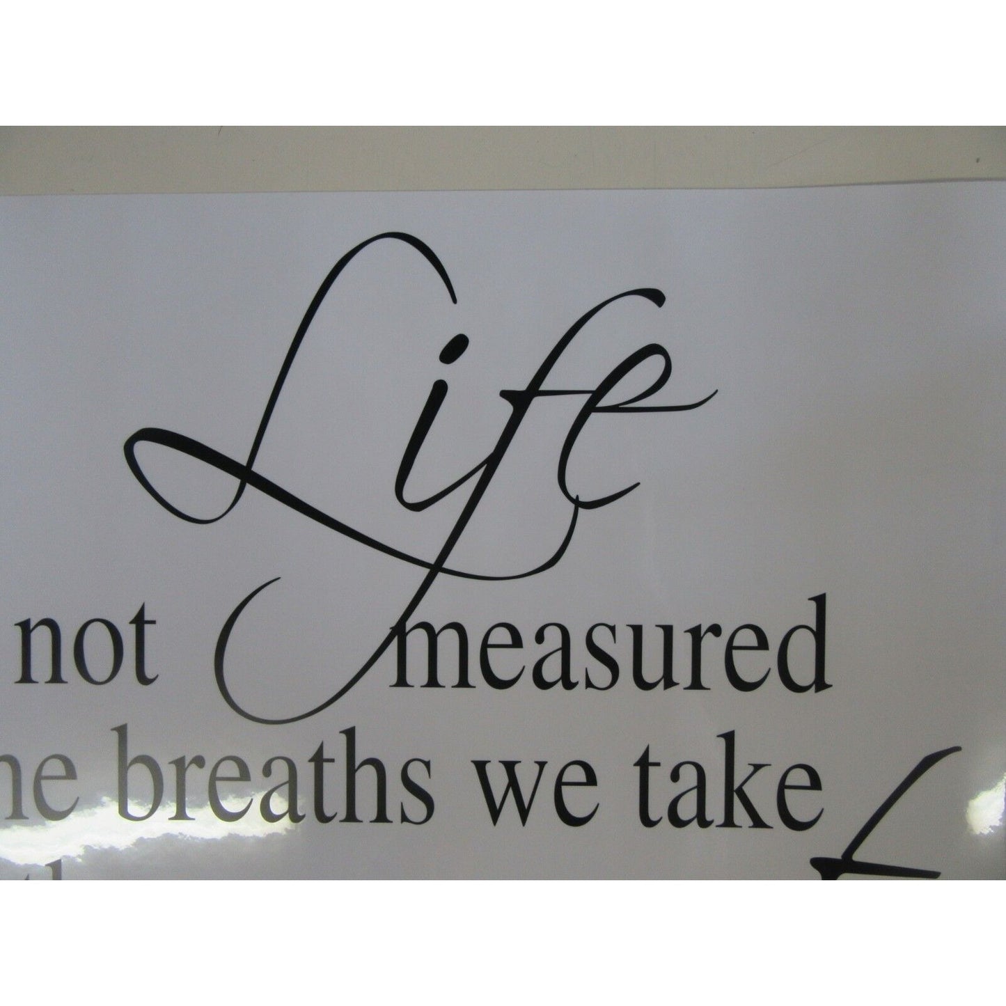 Wall Decal Vinyl Life Breath Moments Quote  Removable Letter Word Art Sticker  21" x 19"