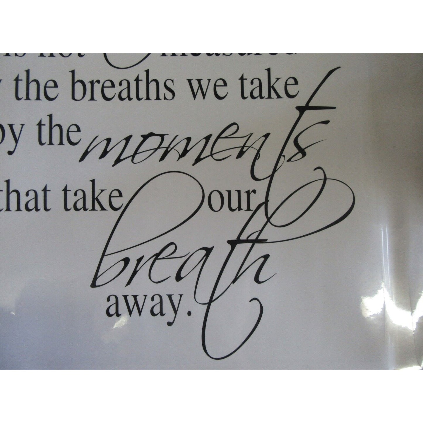 Wall Decal Vinyl Life Breath Moments Quote  Removable Letter Word Art Sticker  21" x 19"