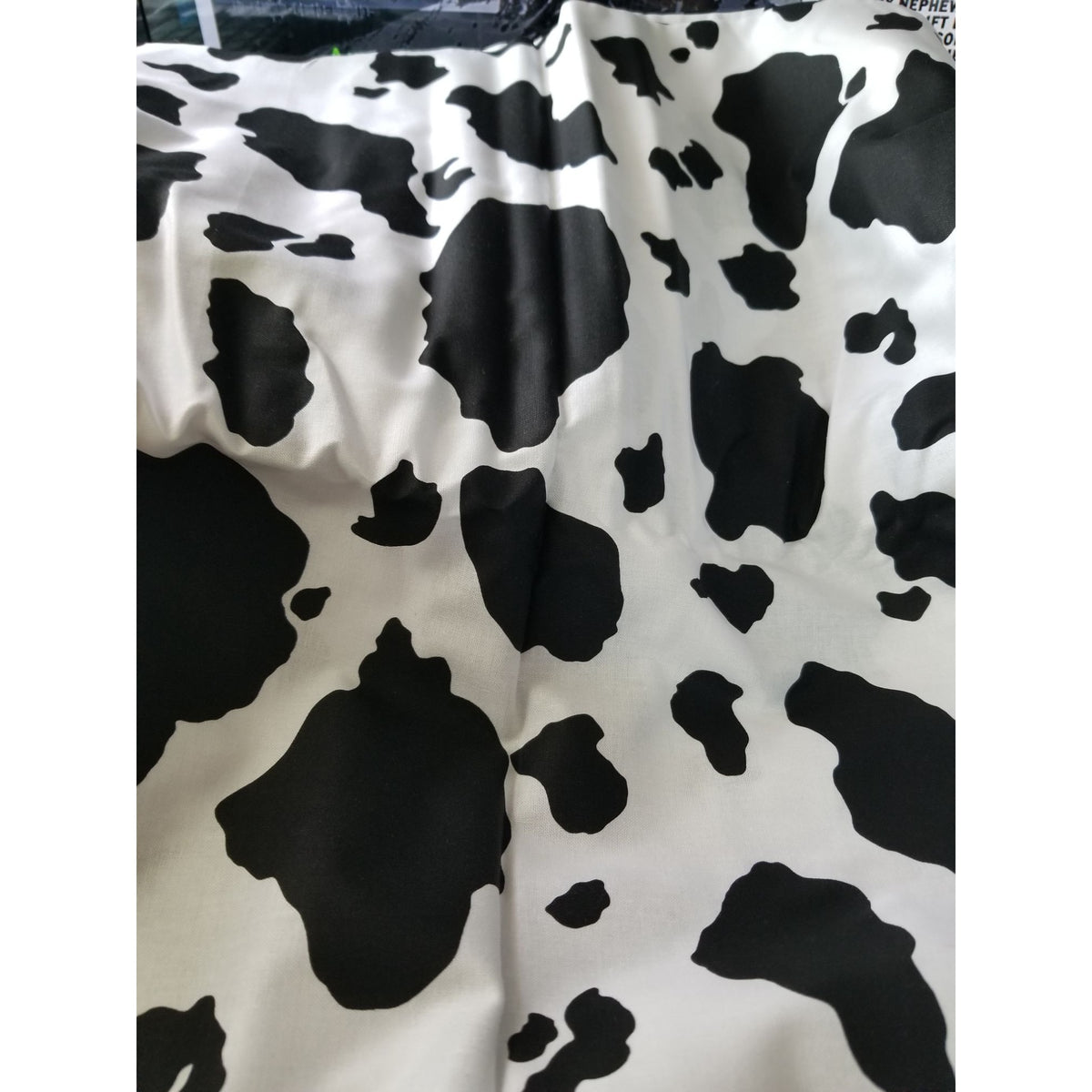 Material White Black Cow Spots Cotton Fabric Solid 1992  NTT  Fabric  44" x  72" Cotton