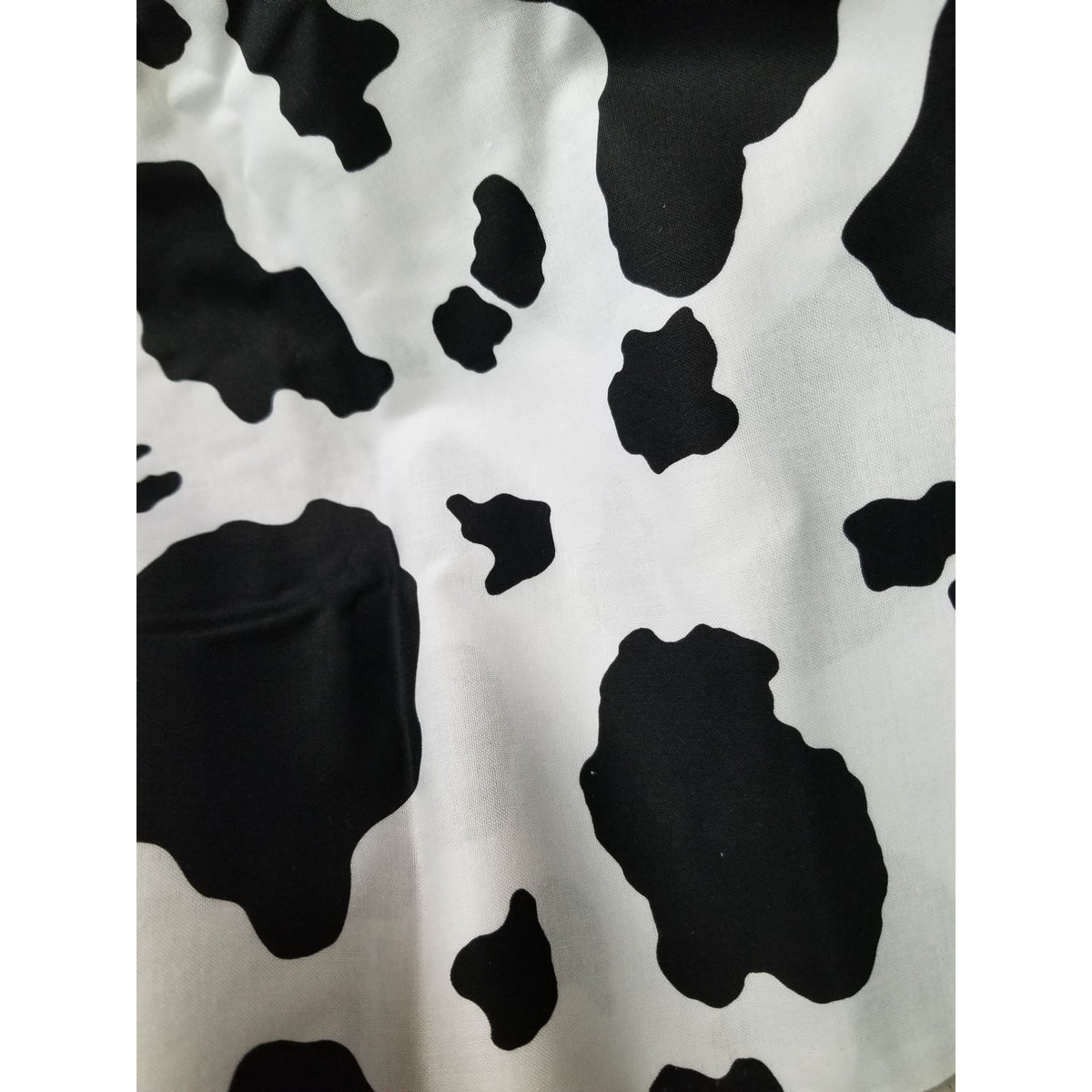 Material White Black Cow Spots Cotton Fabric Solid 1992  NTT  Fabric  44" x  72" Cotton