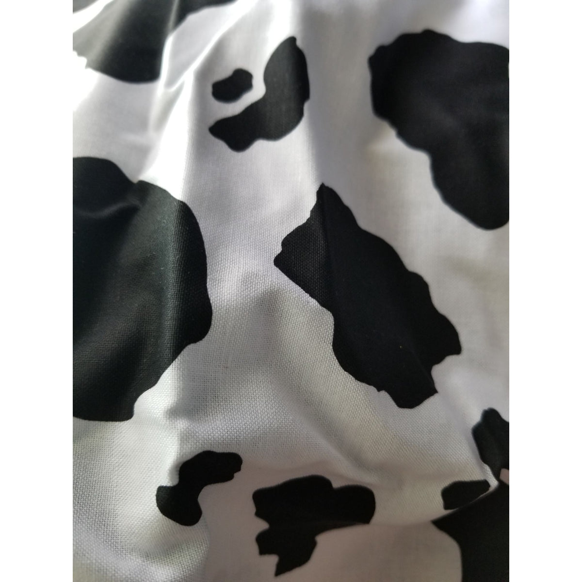 Material White Black Cow Spots Cotton Fabric Solid 1992  NTT  Fabric  44" x  72" Cotton