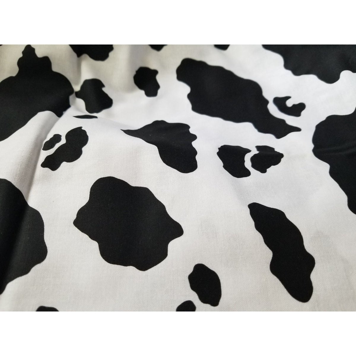 Material White Black Cow Spots Cotton Fabric Solid 1992  NTT  Fabric  44" x  72" Cotton