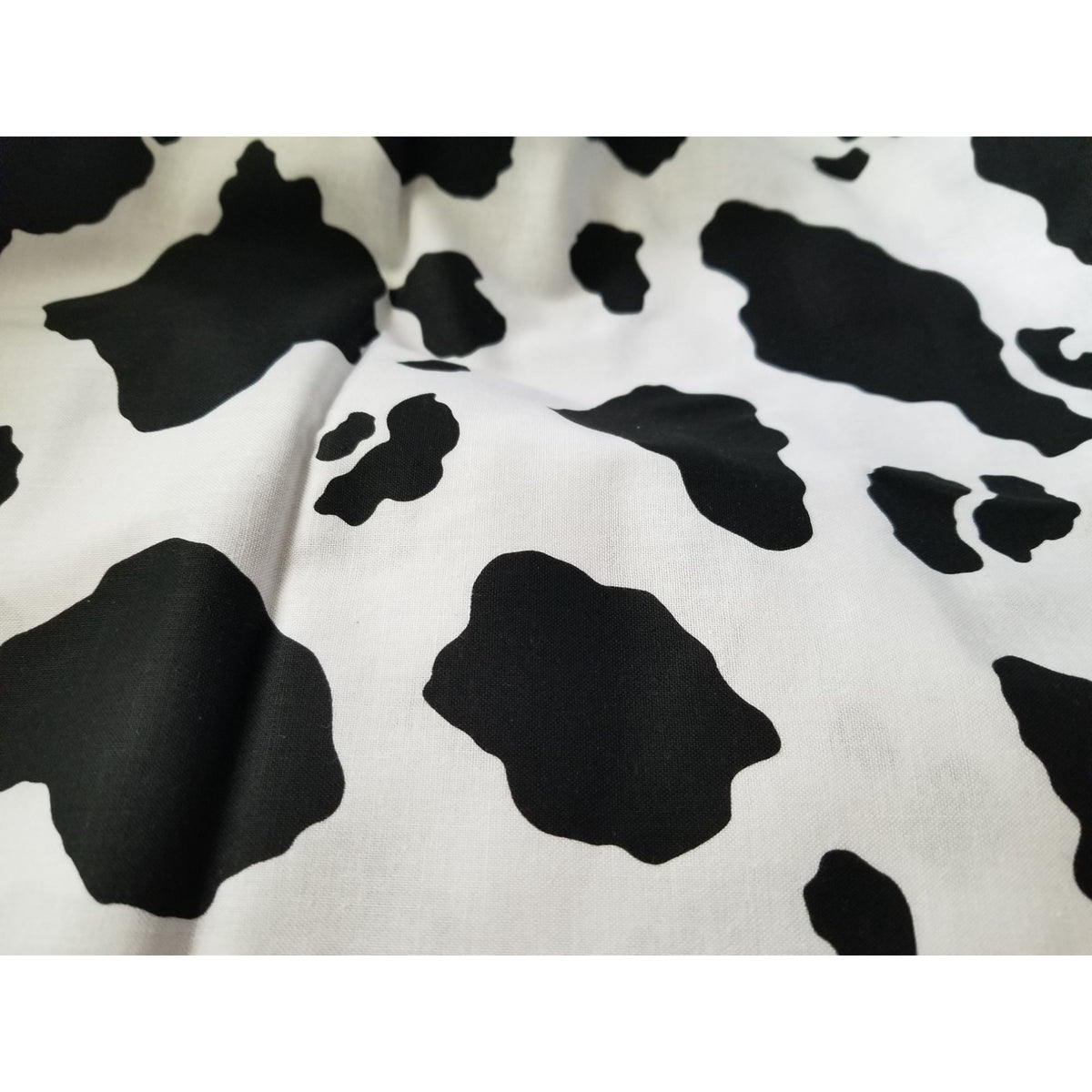 Material White Black Cow Spots Cotton Fabric Solid 1992  NTT  Fabric  44" x  72" Cotton