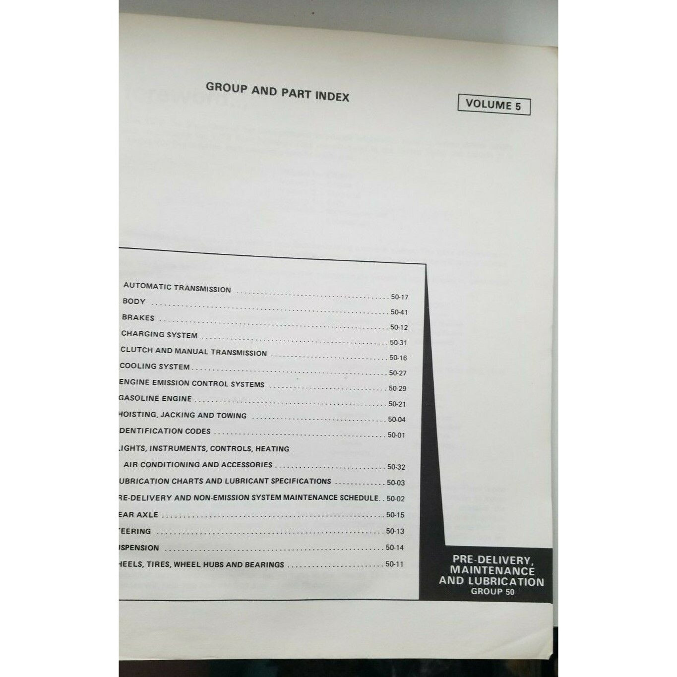 Book 1978  Ford  Car Shop Manual Volume 5 Pre-Delivery Maintenance Lubrication