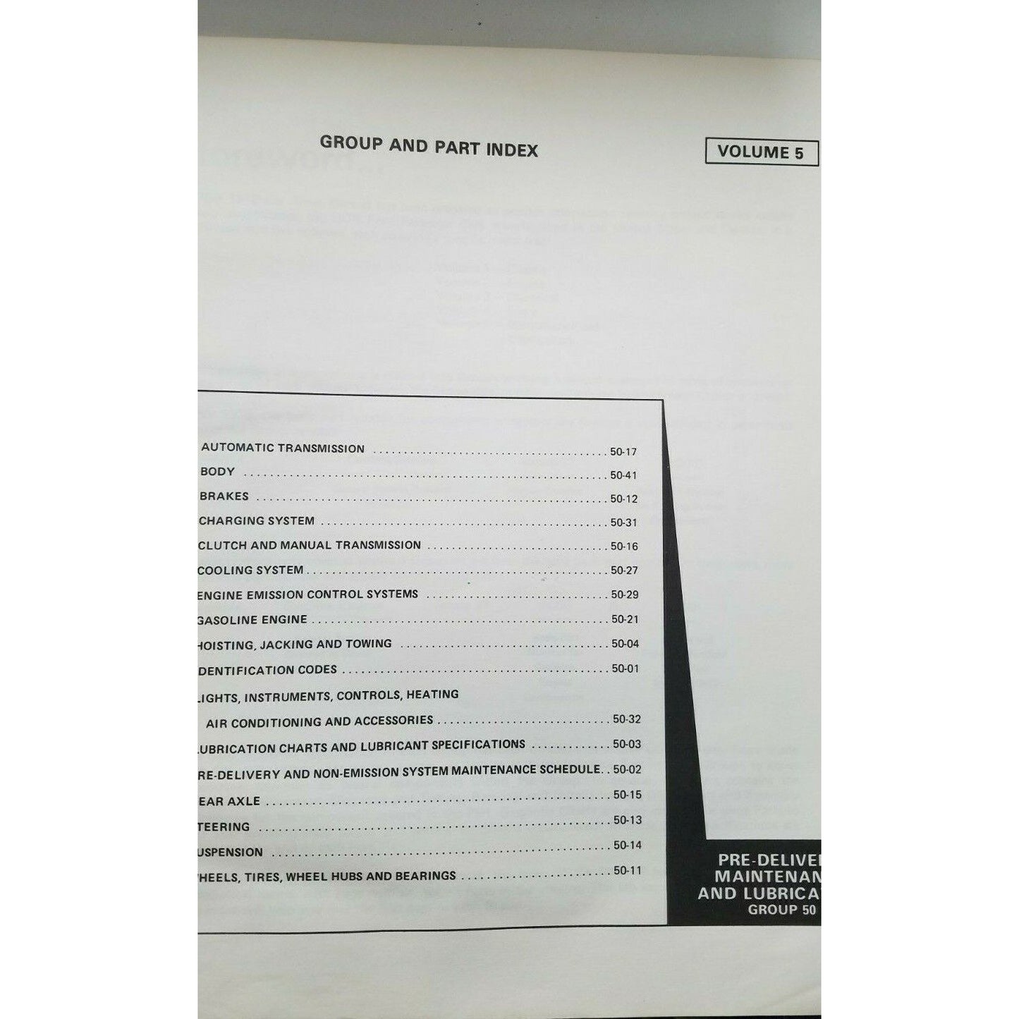 Book 1978  Ford  Car Shop Manual Volume 5 Pre-Delivery Maintenance Lubrication