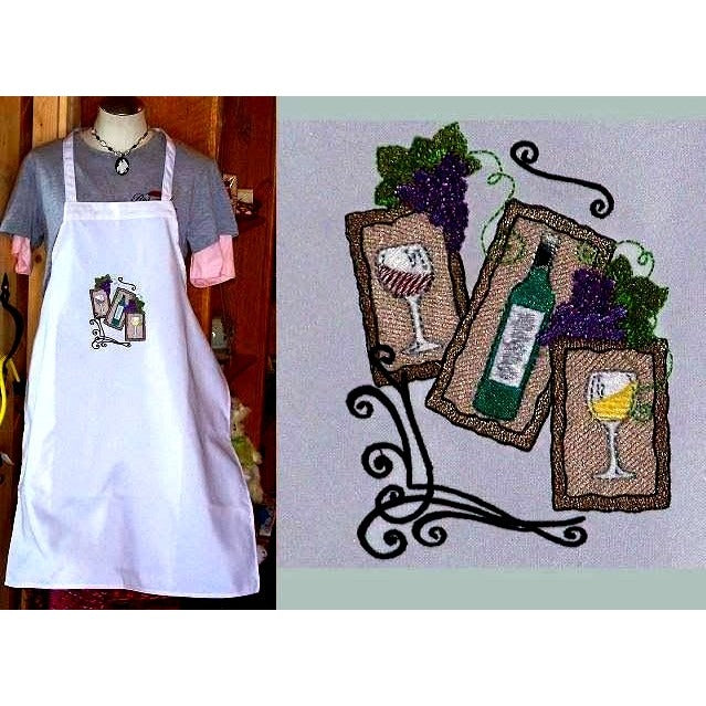 Apron White Chef Long  30" x 26" Embroidered Neck Strap Tie Stain resistant