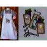 Apron White Chef Long  30" x 26" Embroidered Neck Strap Tie Stain resistant