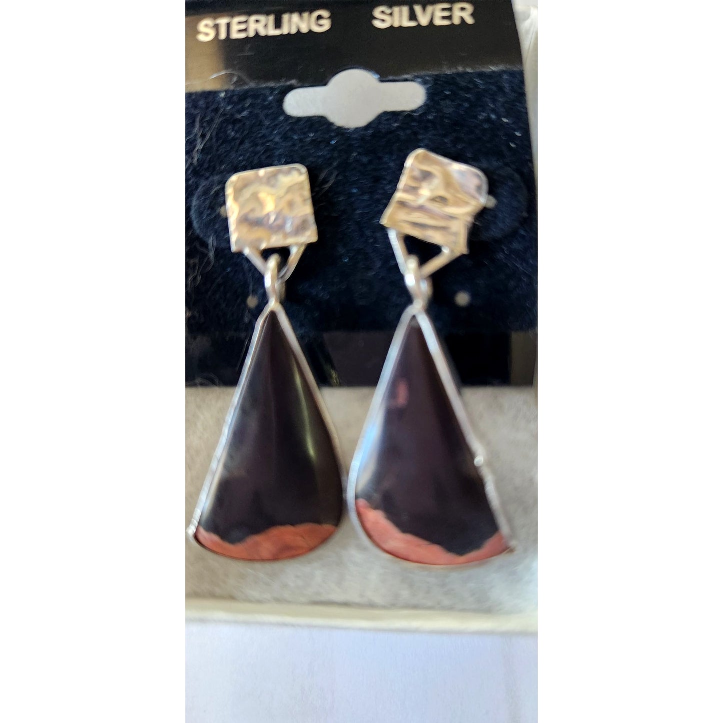 Earrings Palmwood Post Silver Drop 8.1 gr Jerry & Fran Harr Handmade