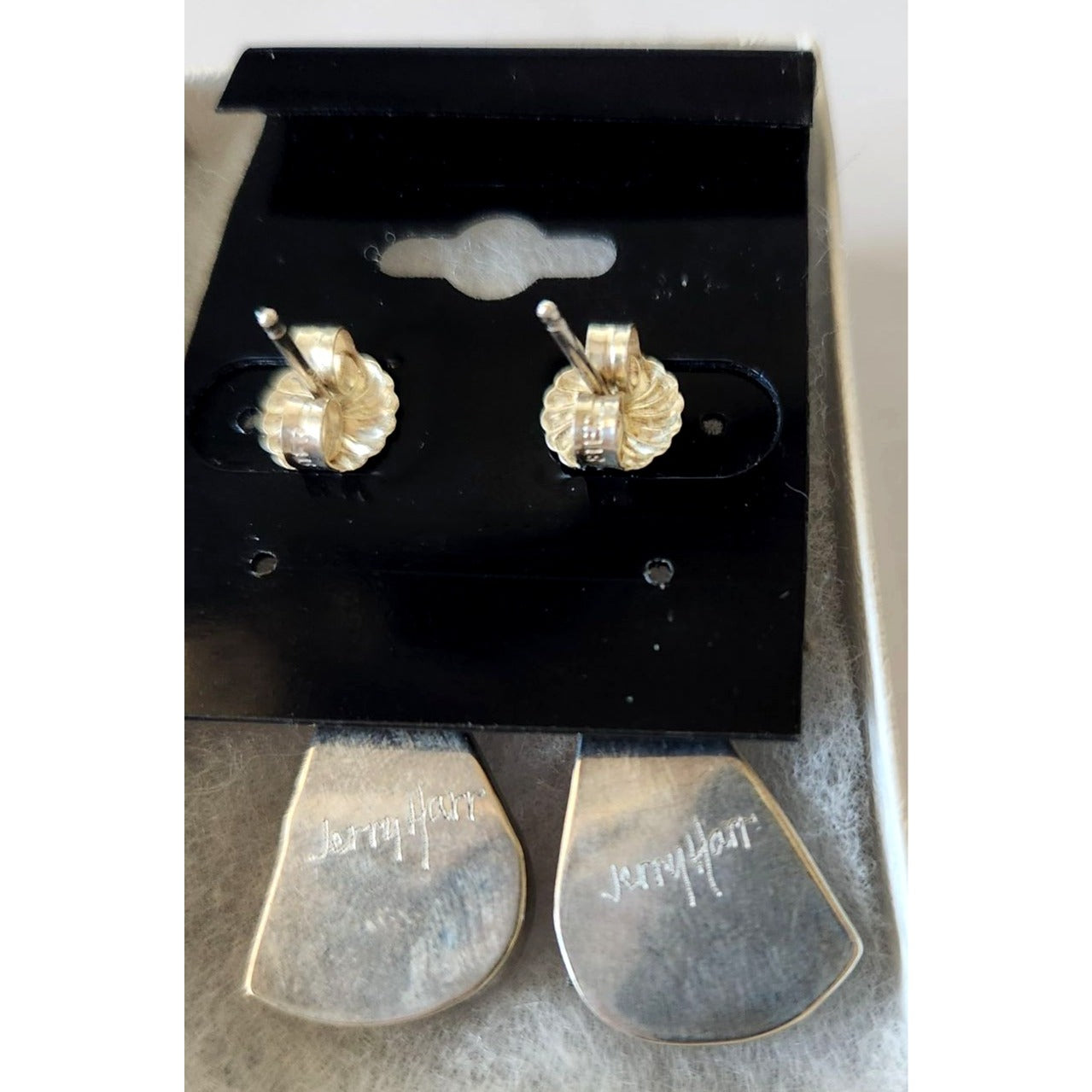 Earrings Palmwood Post Silver Drop 8.1 gr Jerry & Fran Harr Handmade