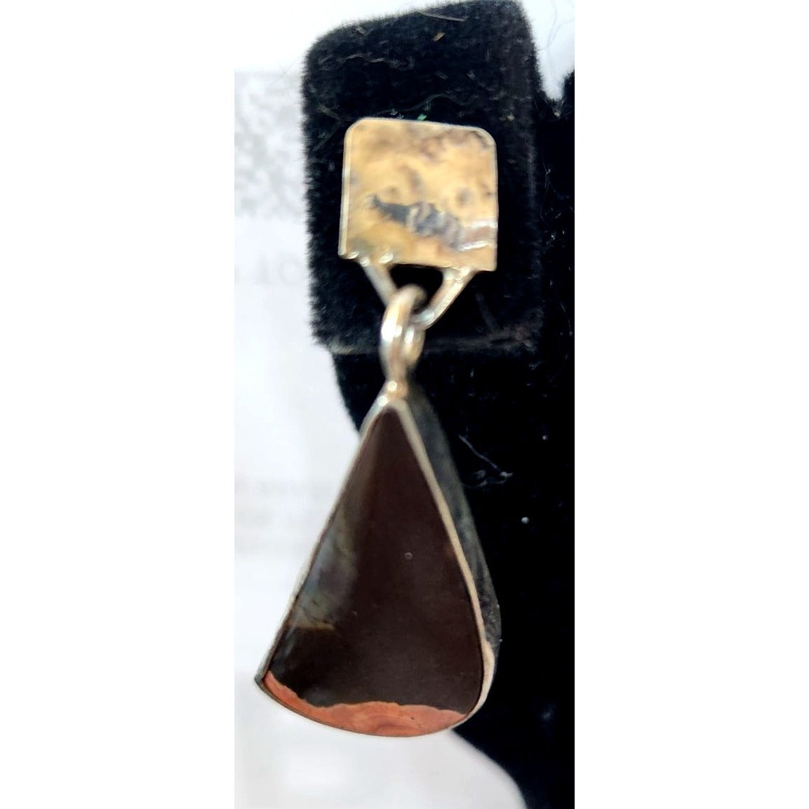 Earrings Palmwood Post Silver Drop 8.1 gr Jerry & Fran Harr Handmade
