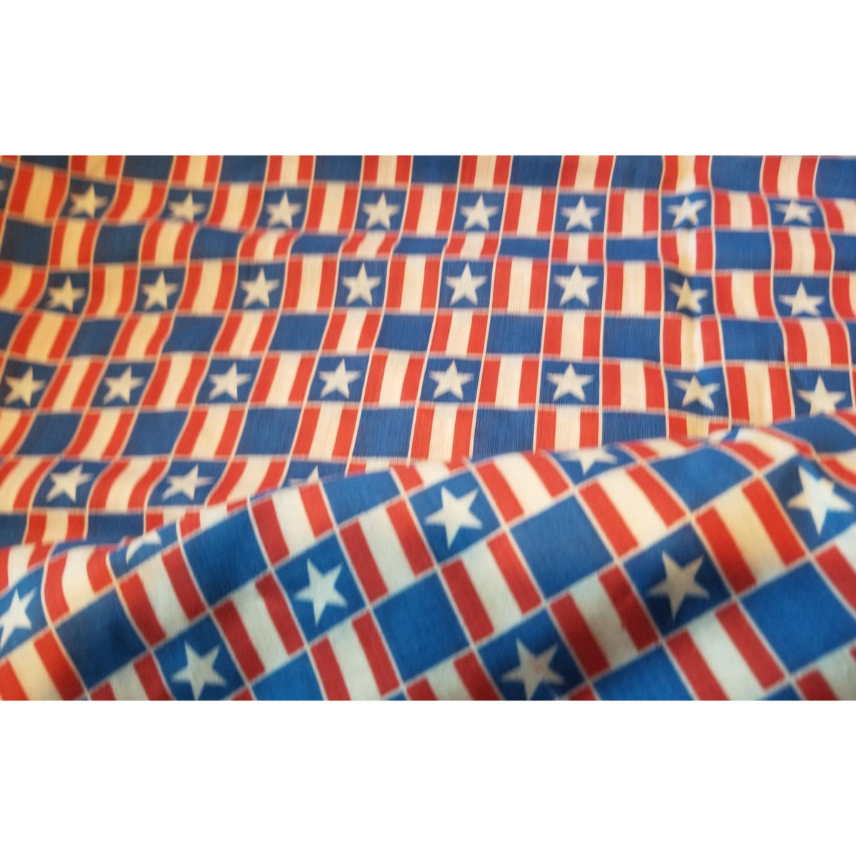Material  Stars Stripes Red White Blue  44" x21"   Cotton Craft Clothing fabric