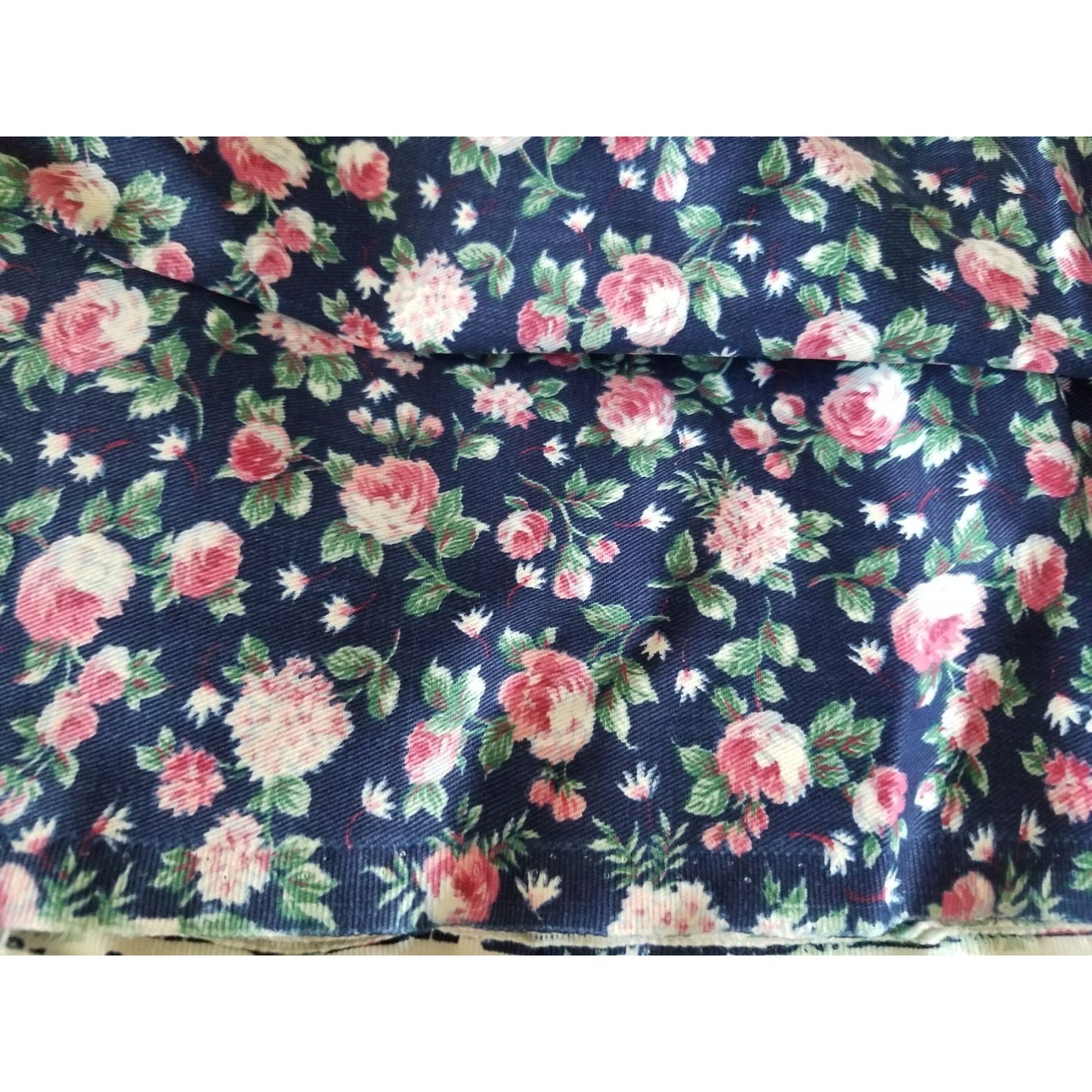 Material Blue Flowers  Pink White Green  Blue  6 yards X 60" for Shirt Craft Material