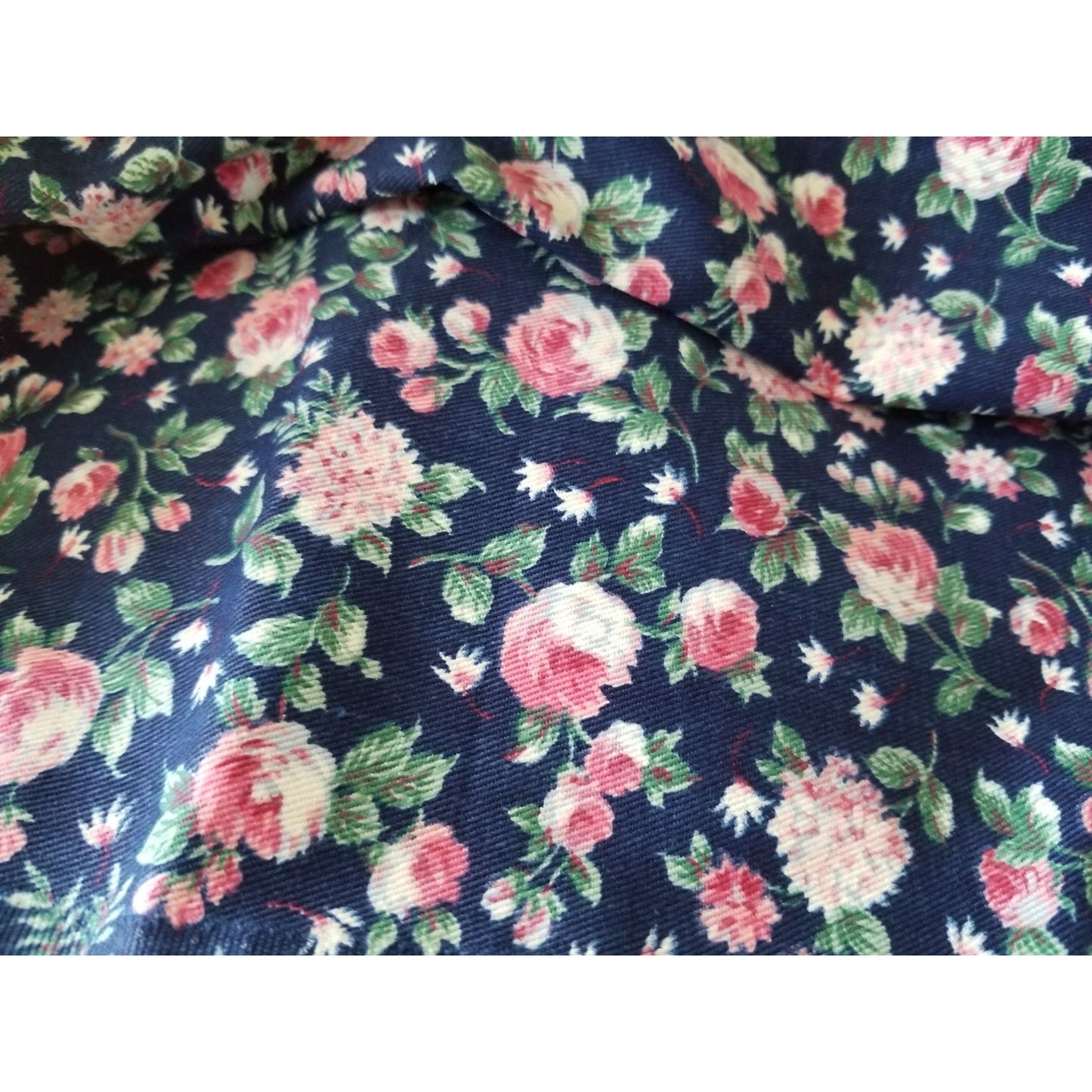 Material Blue Flowers  Pink White Green  Blue  6 yards X 60" for Shirt Craft Material