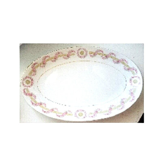 Relish Plate Oval Cheryl by ROYAL M-MITA 10" long Floral Pink