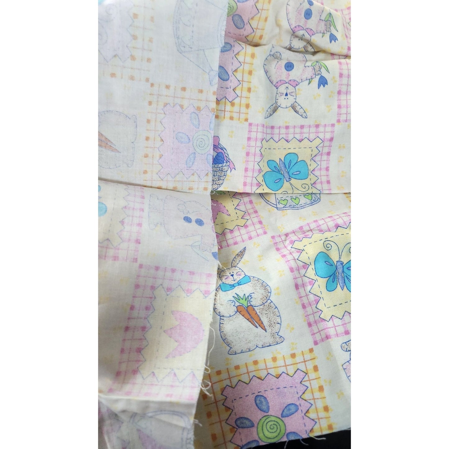 Material Yellow Easter Stiches # 6608 Spring Industries 44 x 40  Cotton Fabric Crafting Clothing Quilting