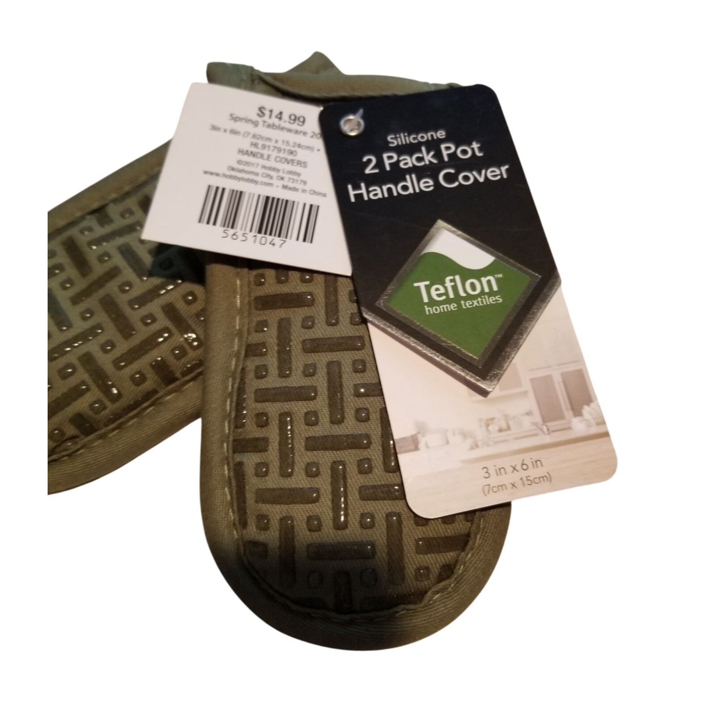 Kitchen Pot Handle Holder Supreme Green Set of 2  Silicone 2 pack  Cover Teflon 3 x 6