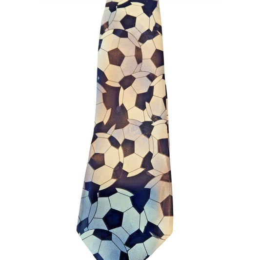 Tie Soccer Balls Silver Green Black Brand City One 62" x 4" Polyester