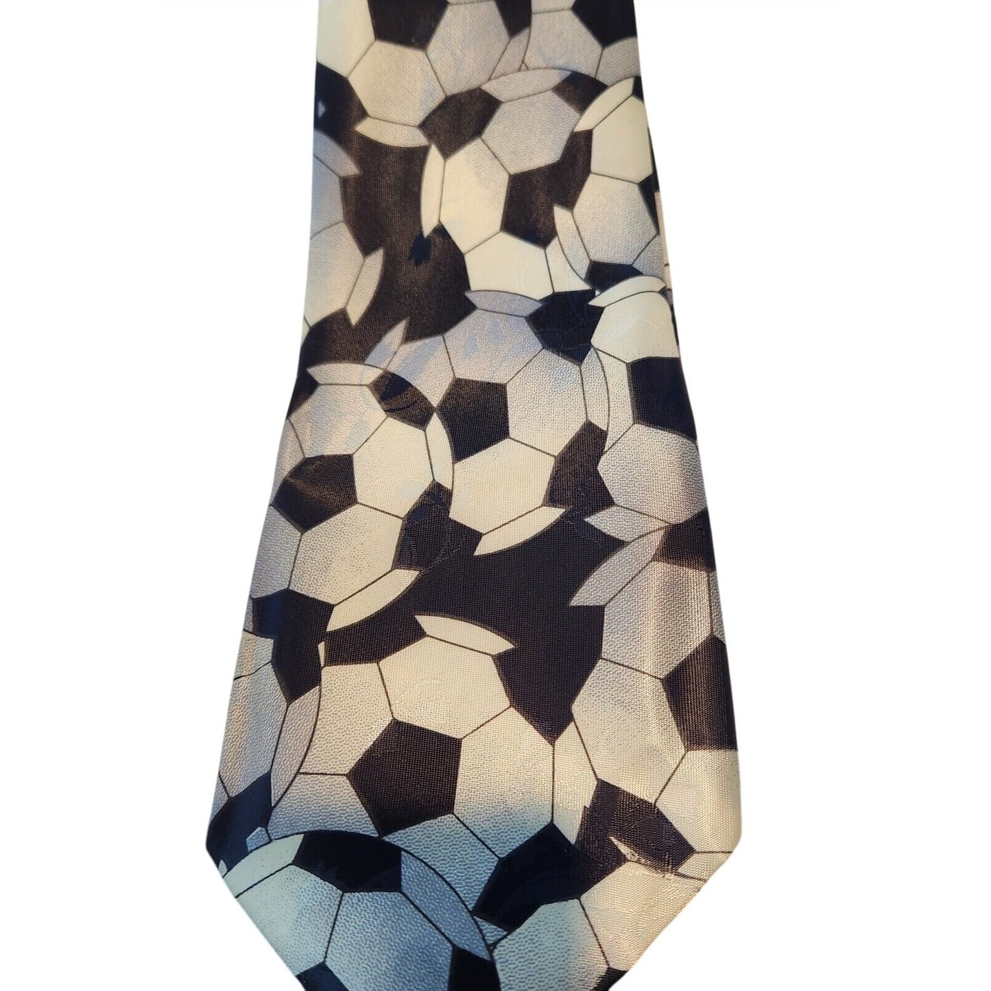 Tie Soccer Balls Silver Green Black Brand City One 62" x 4" Polyester