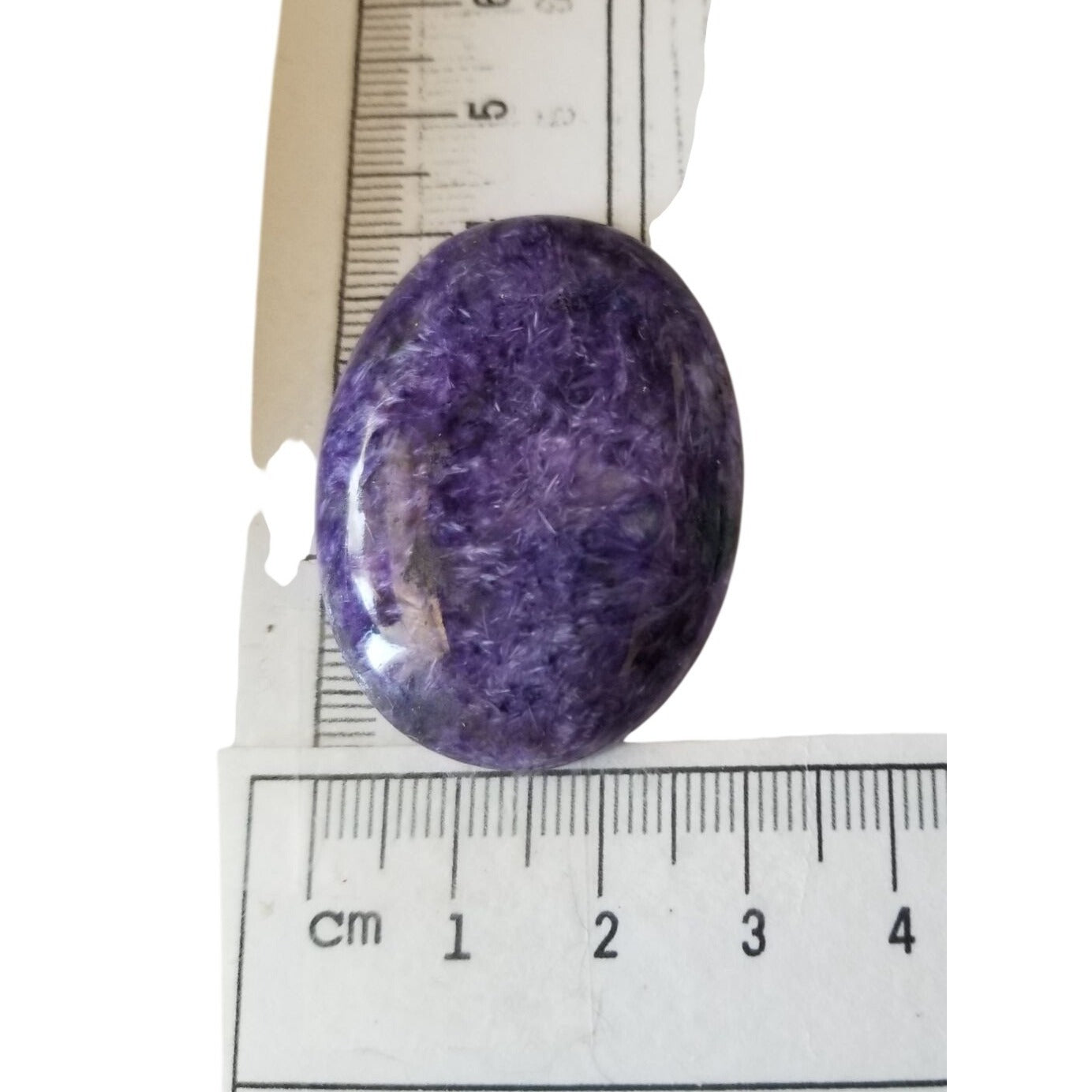Loose Gemstone Charoite  Oval Cabochon  4  cm x 3 cm  41 gr 70.5 ct Purple White