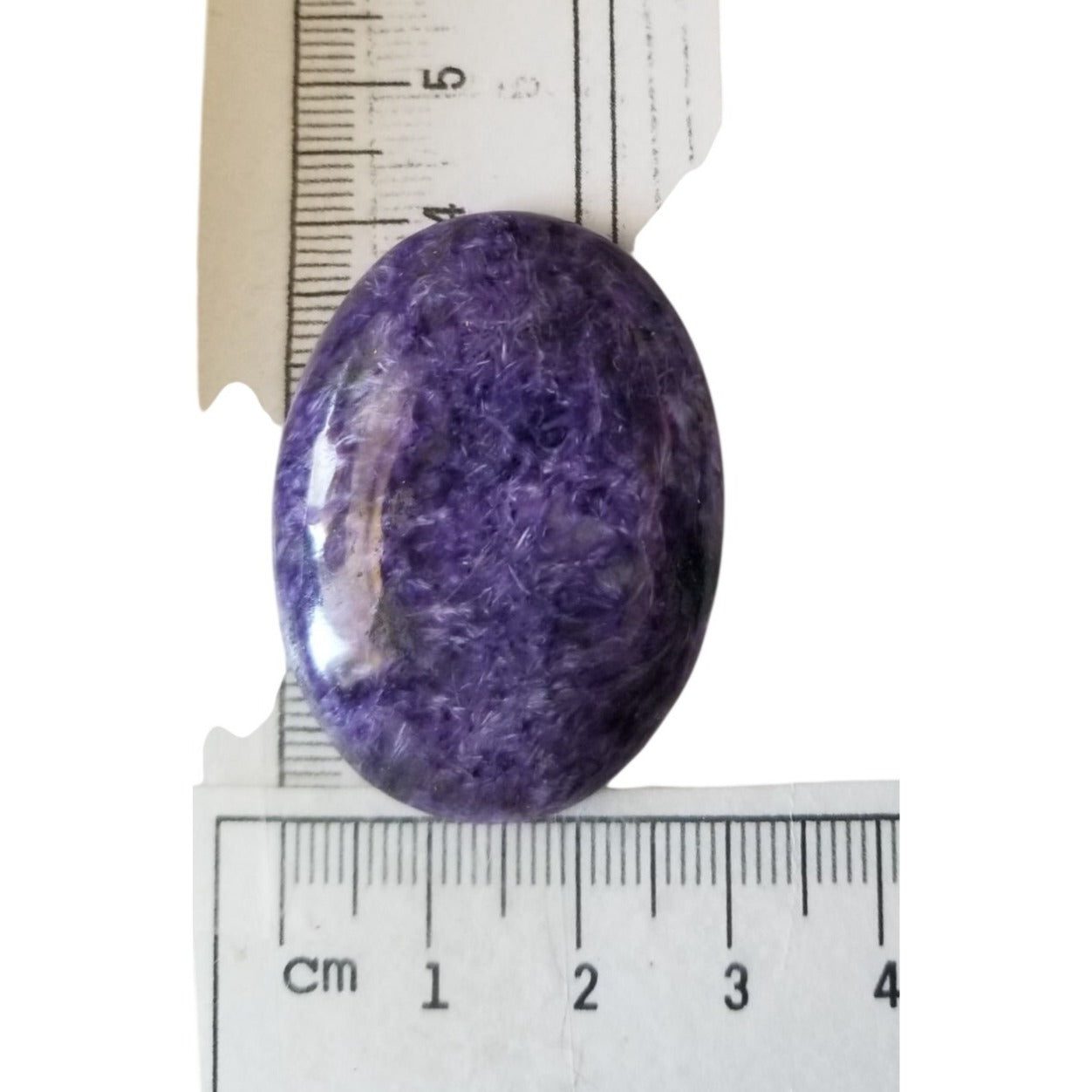 Loose Gemstone Charoite  Oval Cabochon  4  cm x 3 cm  41 gr 70.5 ct Purple White
