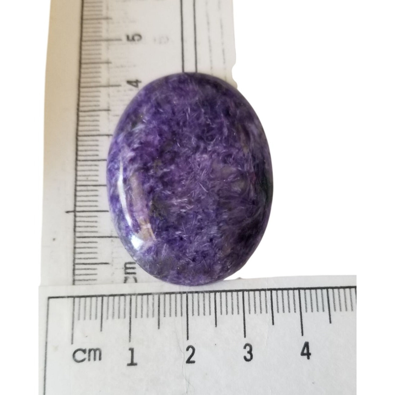 Loose Gemstone Charoite  Oval Cabochon  4  cm x 3 cm  41 gr 70.5 ct Purple White