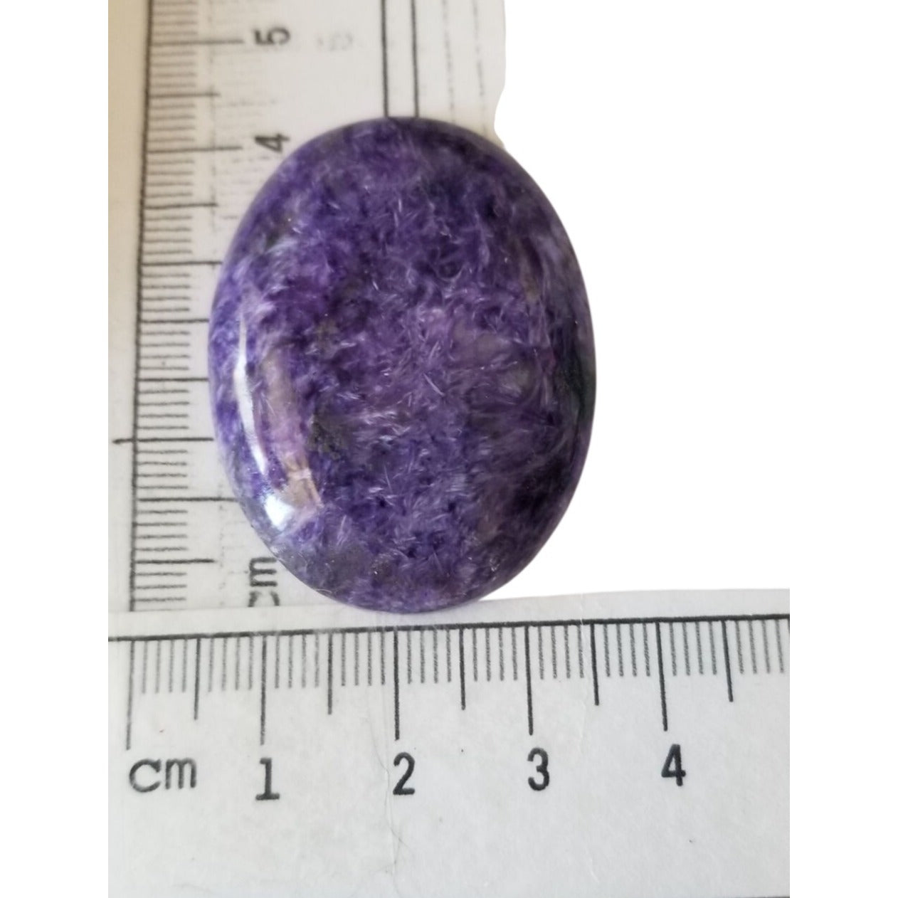 Loose Gemstone Charoite  Oval Cabochon  4  cm x 3 cm  41 gr 70.5 ct Purple White
