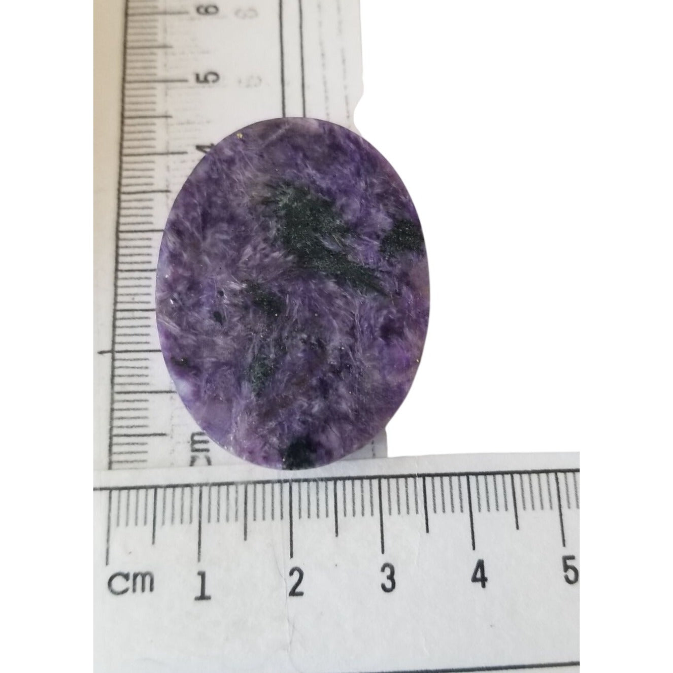 Loose Gemstone Charoite  Oval Cabochon  4  cm x 3 cm  41 gr 70.5 ct Purple White